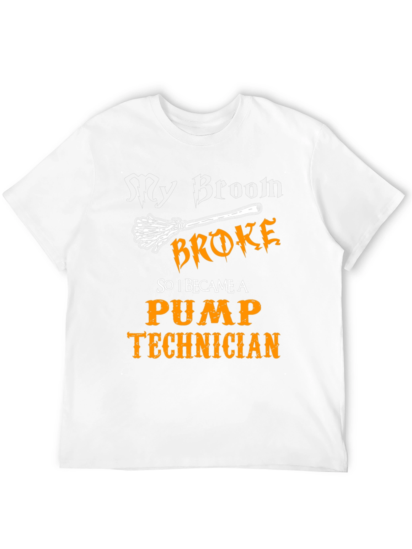 Black My Broom Broke Pump Technician T-Shirt view 12