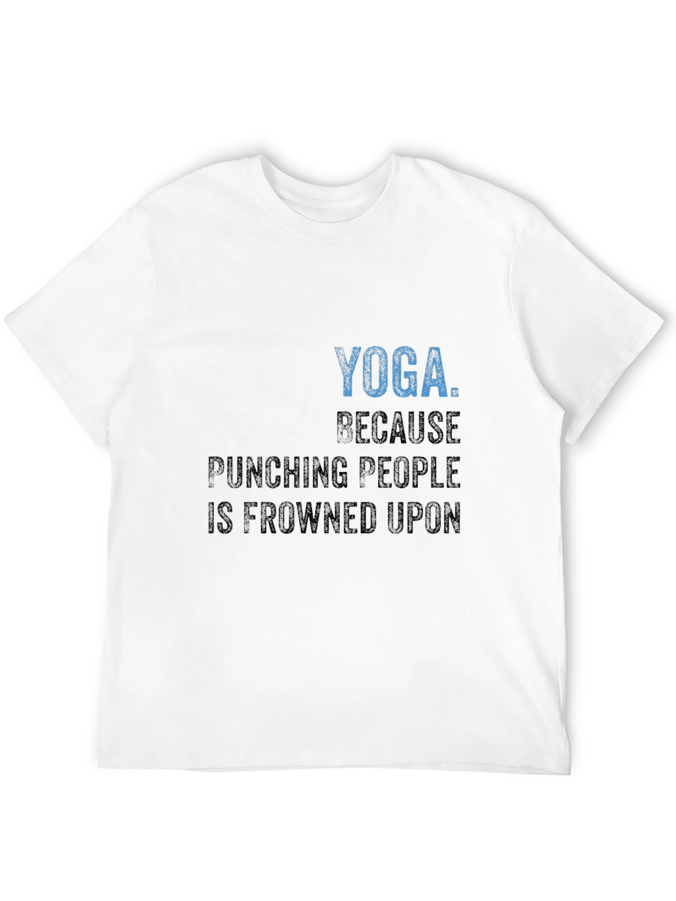 Black Yoga Because Punching People T-Shirt view 12