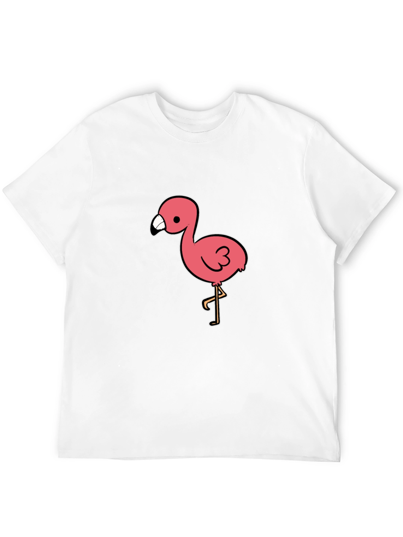 Black Black T-Shirt with Pink Flamingo Graphic view 12