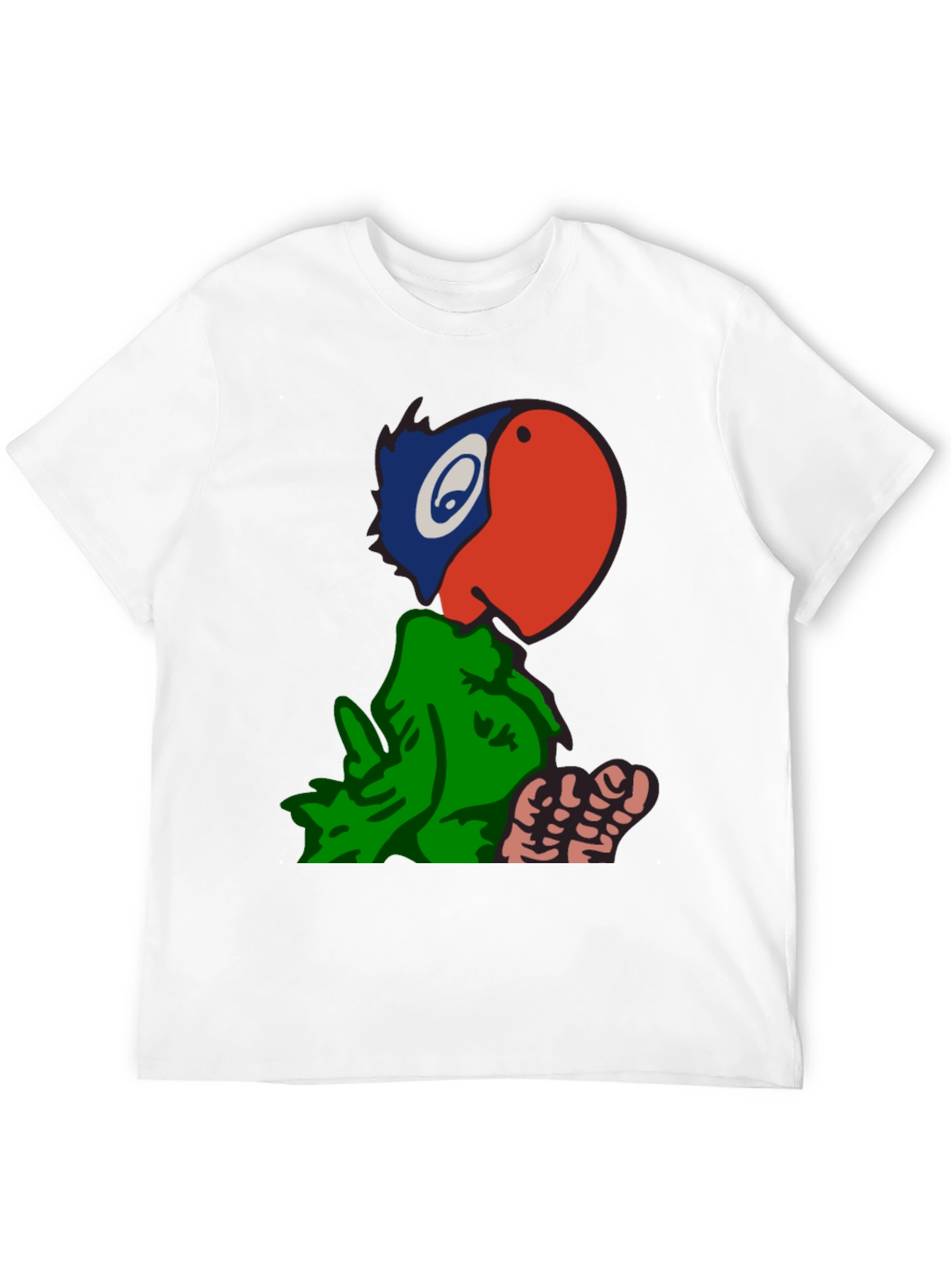 Black Cartoon Parrot Graphic Tee - Black view 12