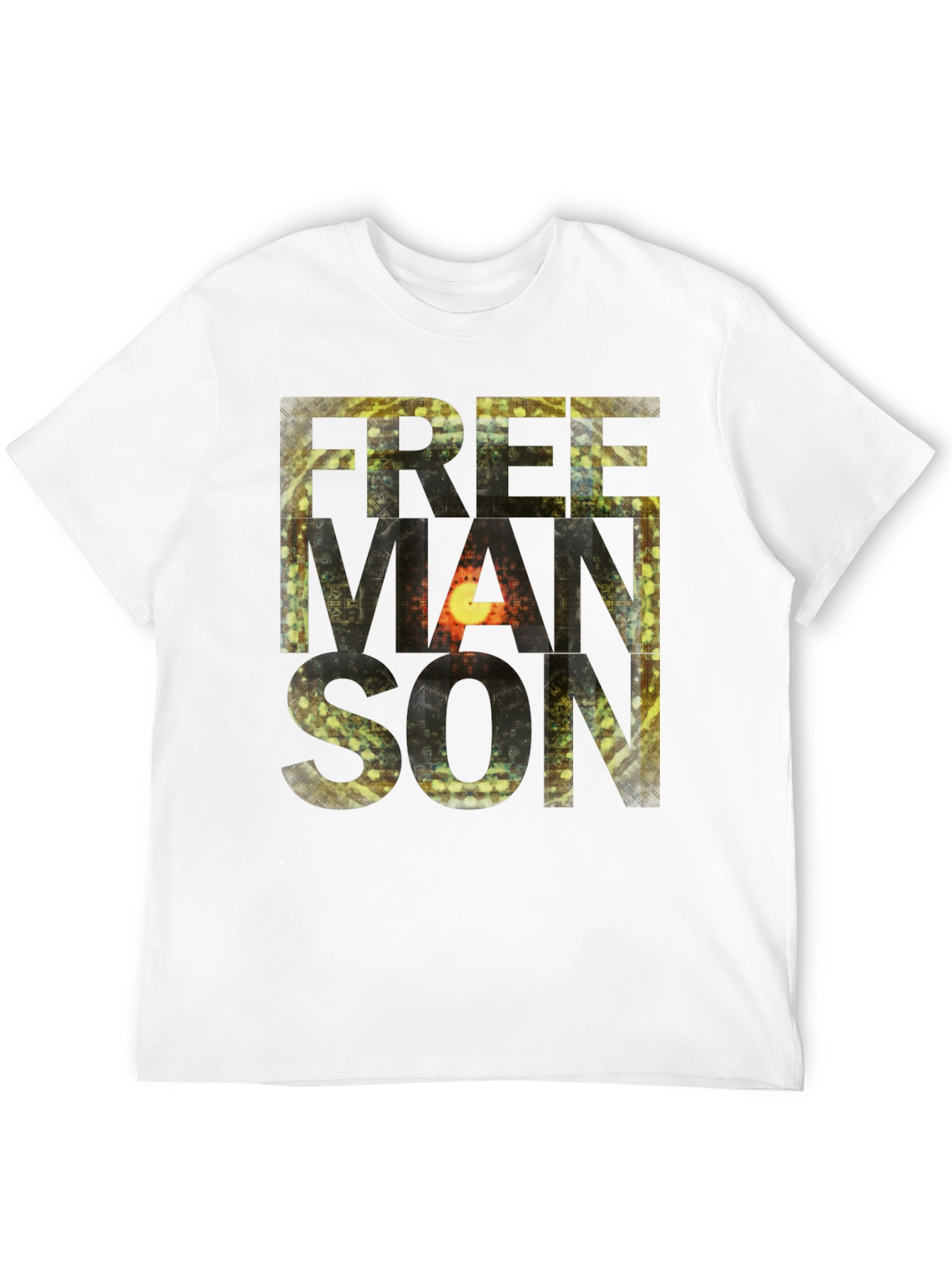 Black Freemanson Men's Black Graphic T-Shirt view 12