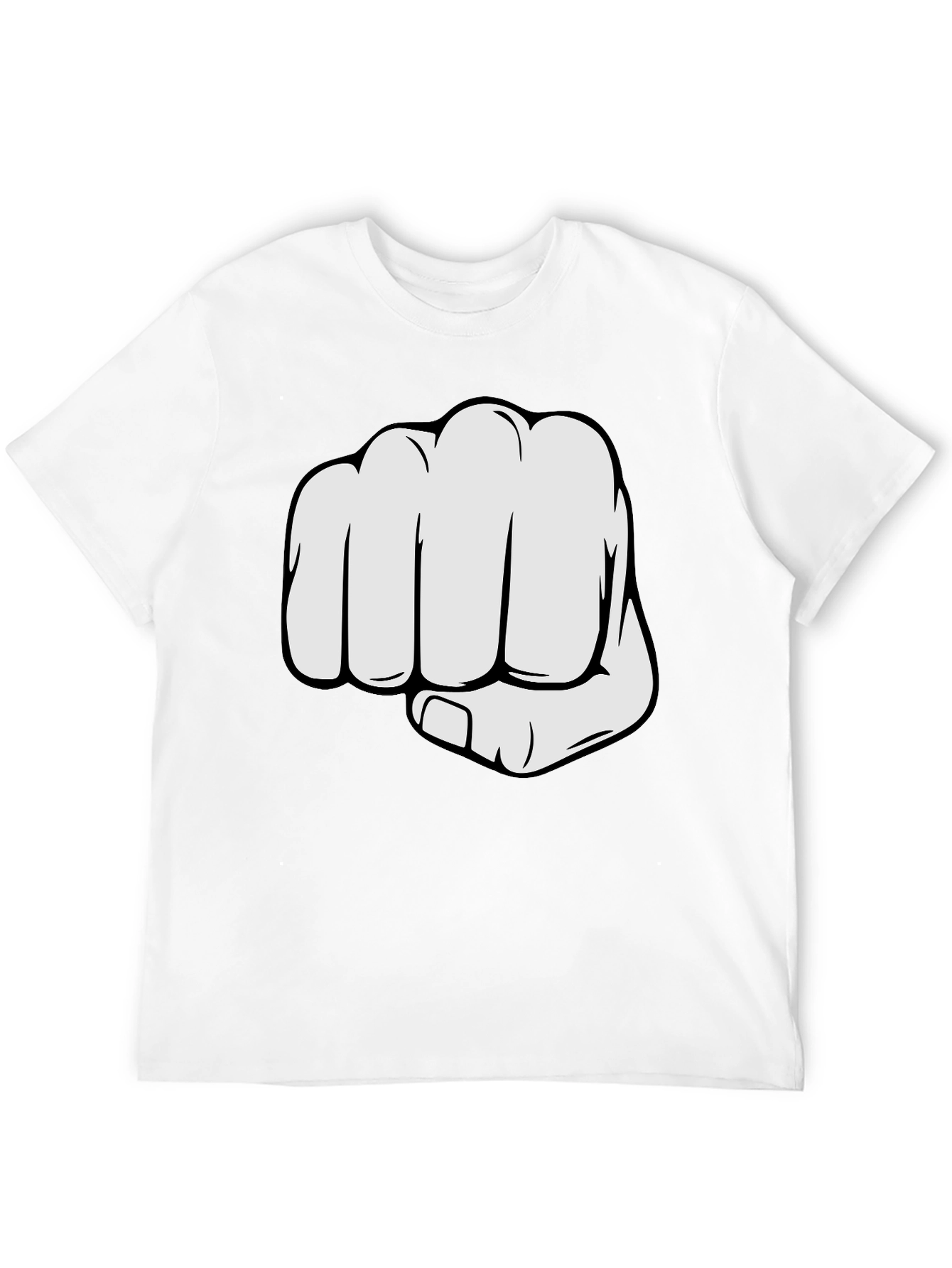 Black Fist Bump Graphic Tee - Black Crew Neck Cotton T-Shirt view 12