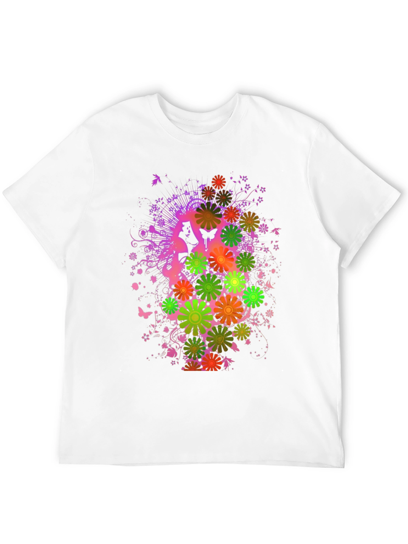 Black Floral Butterfly Graphic Tee - Black Cotton Blend view 12