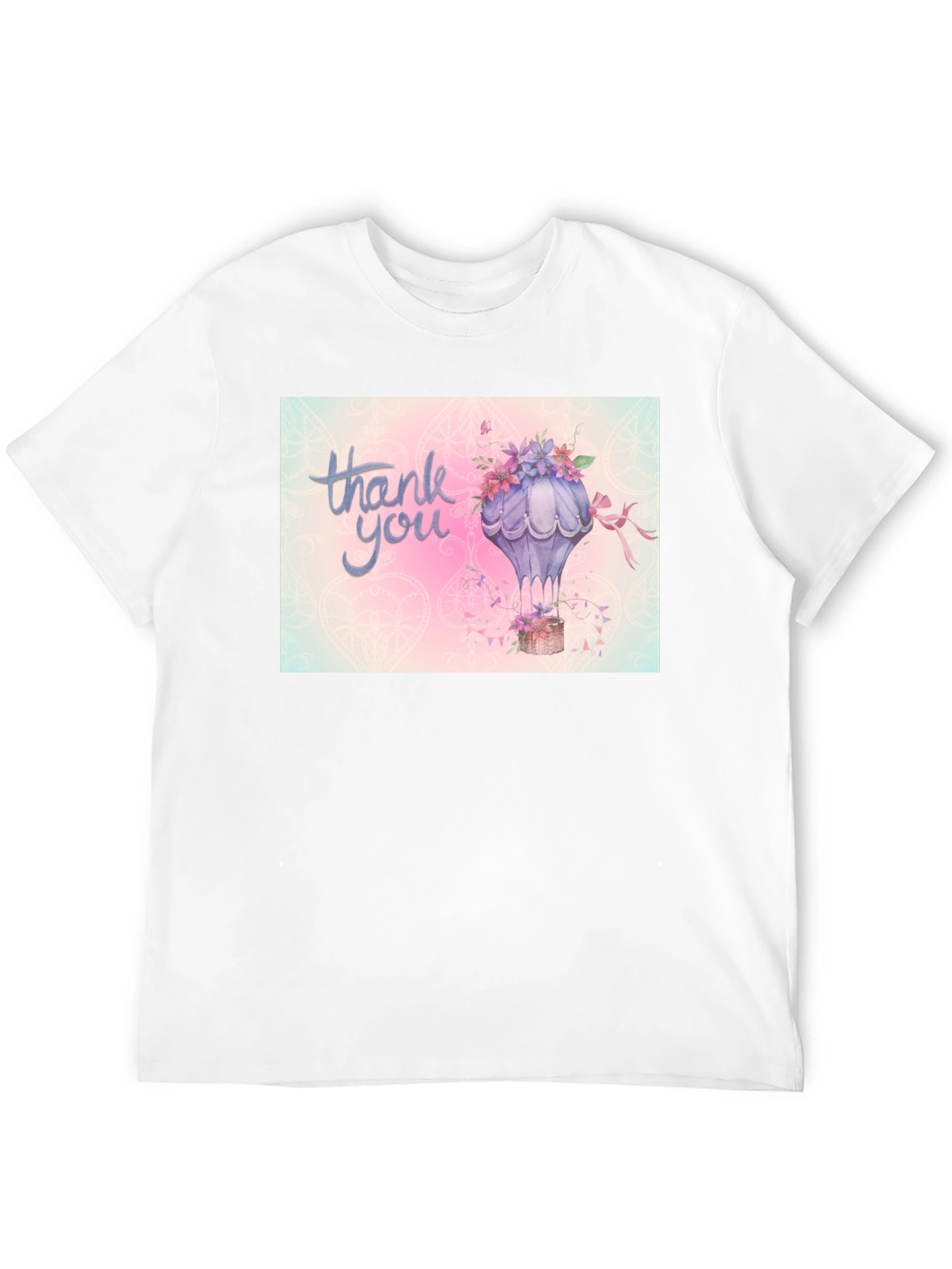 Black Thank You Hot Air Balloon Graphic Tee view 12