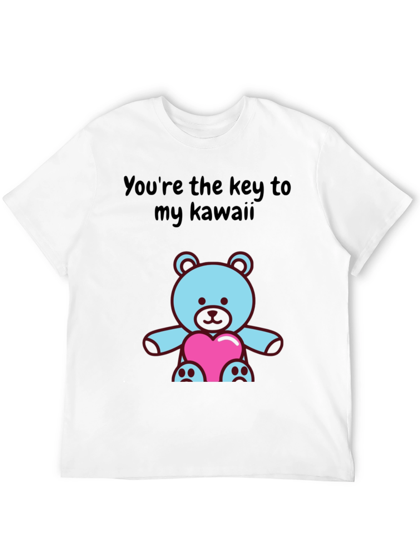 Black Kawaii Bear T-Shirt: Key to My Heart Tee view 12