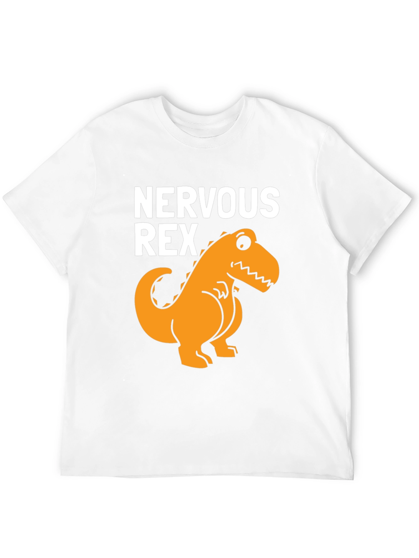 Black Nervous Rex T-Shirt - Funny Dinosaur Tee view 12