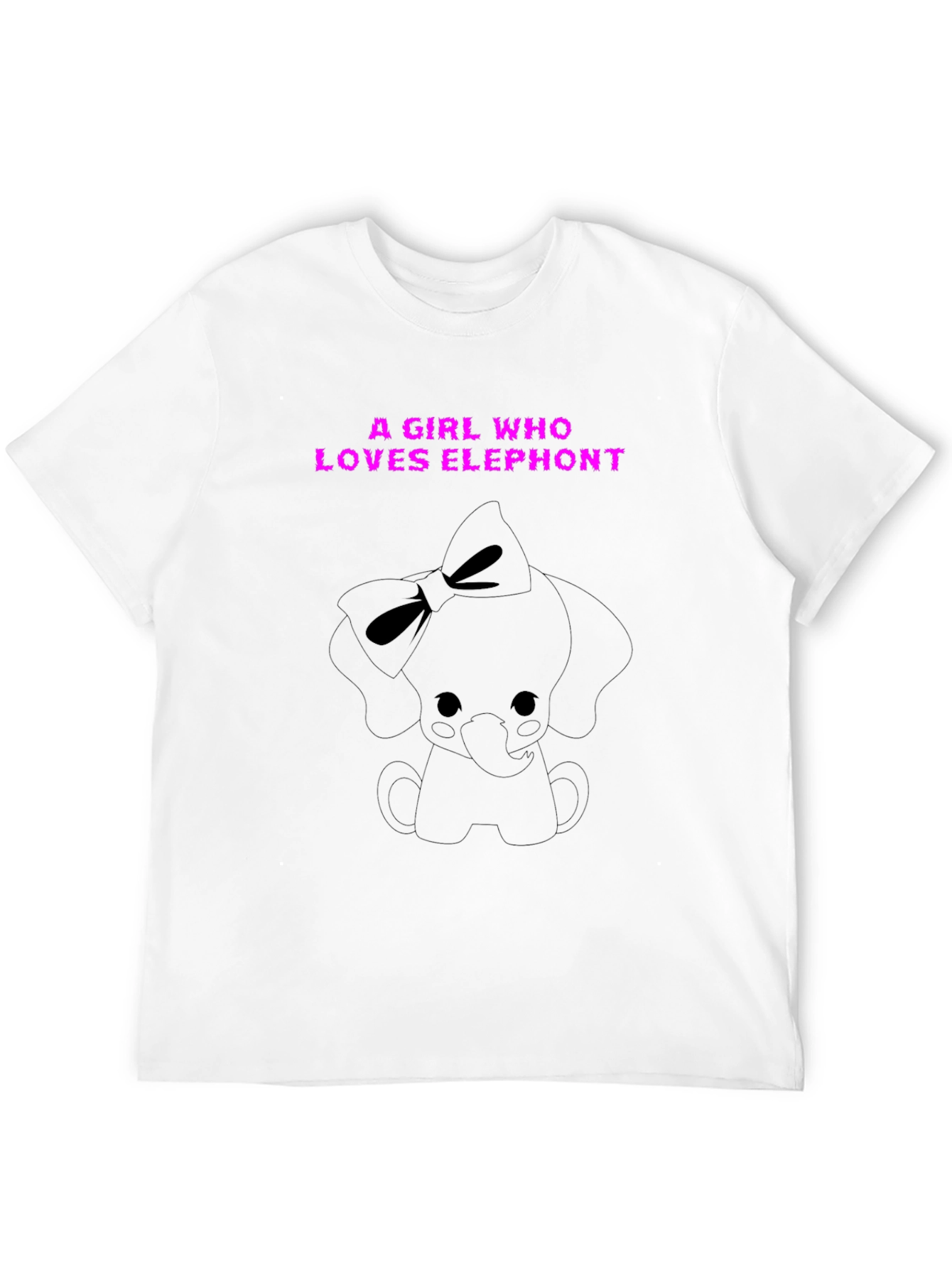 Black A Girl Who Loves Elephant Graphic Tee - Black view 12