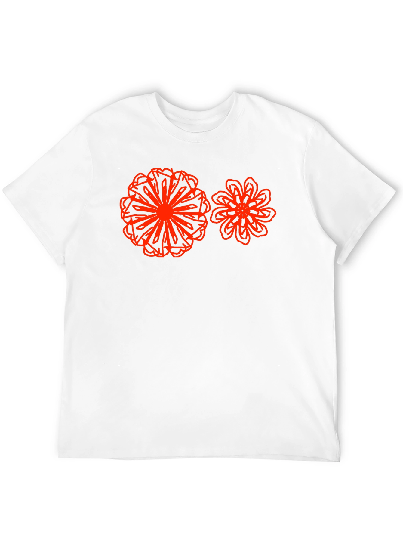 Black Abstract Floral Print Black T-Shirt view 12