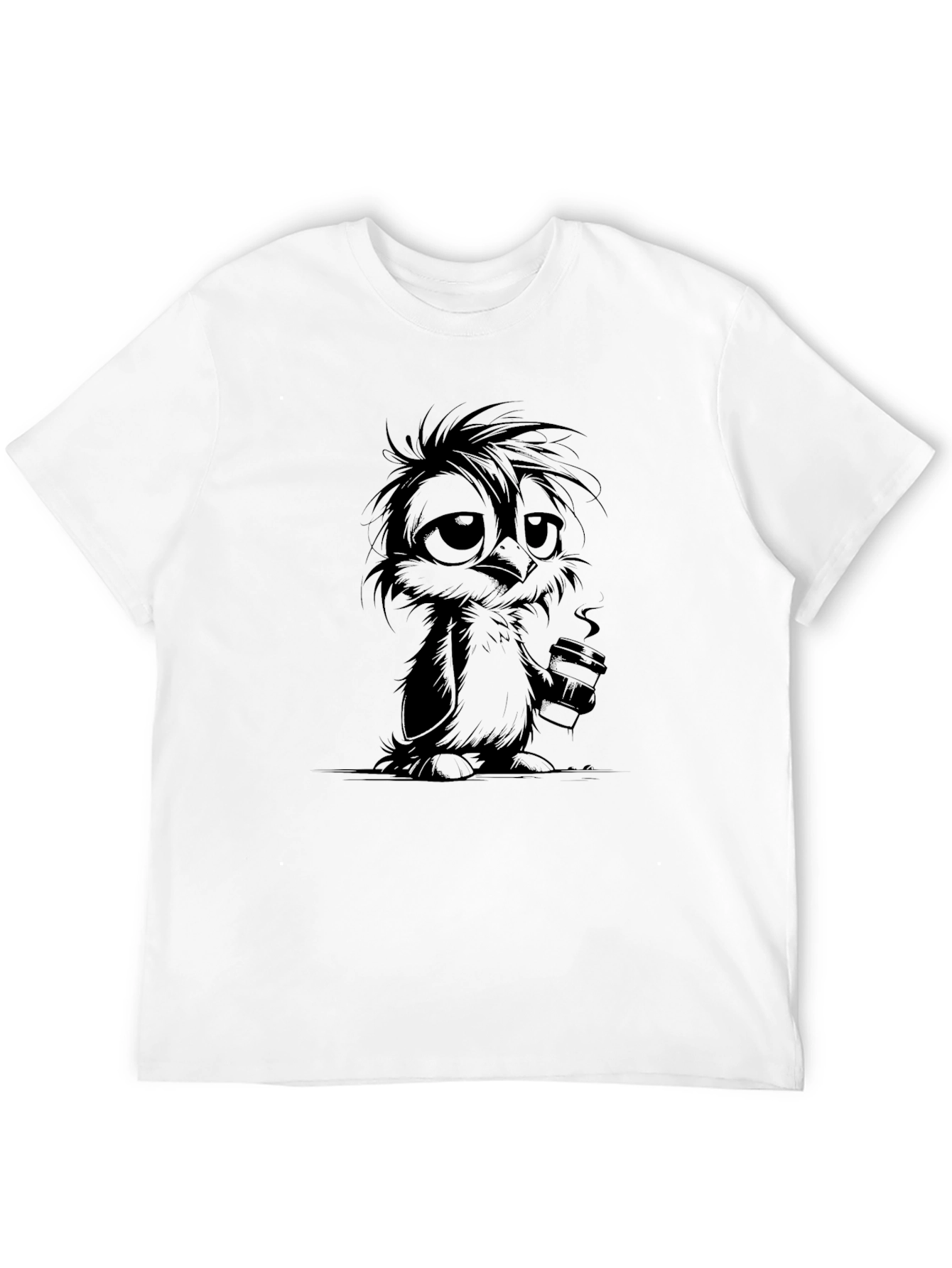 Black Coffee Owl Graphic T-Shirt - Soft Cotton Blend view 12