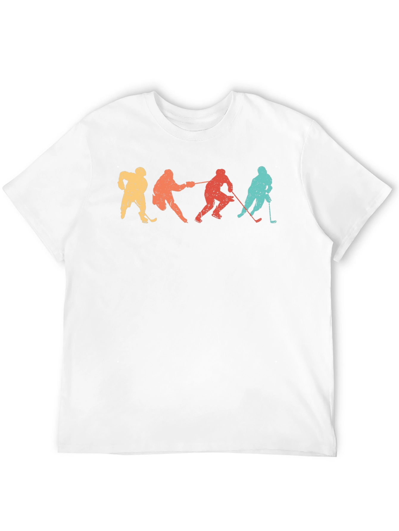 Black Retro Hockey Player Silhouette Graphic Tee view 12
