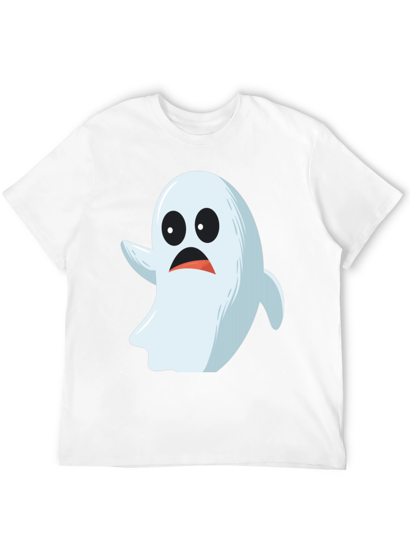 Black Spooky Ghost Graphic Tee - Halloween Costume Shirt view 12