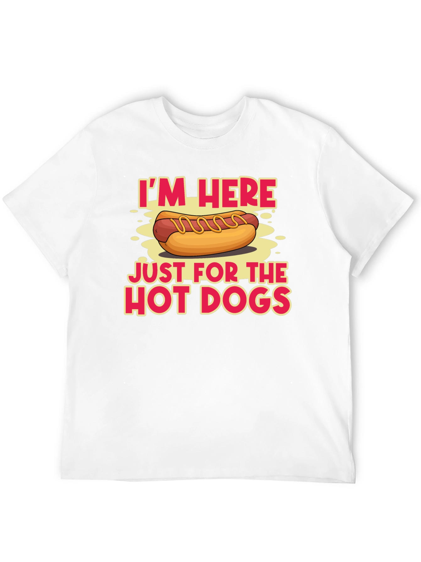 Black Hot Dog Lover T-Shirt: I'm Here Just for the Hot Dogs view 12
