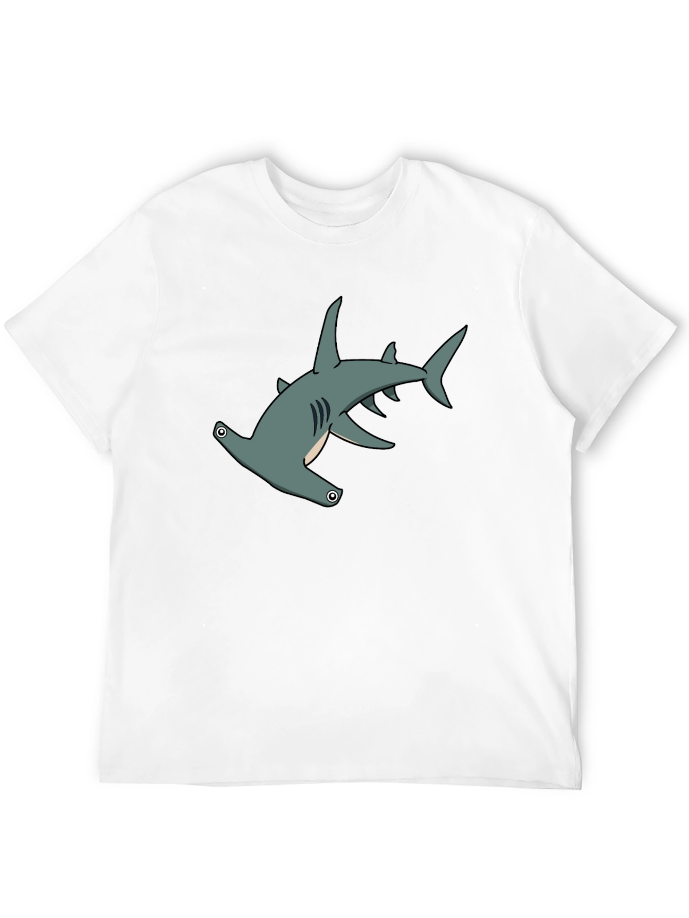 Black Hammerhead Shark Graphic Tee - Black Cotton view 12