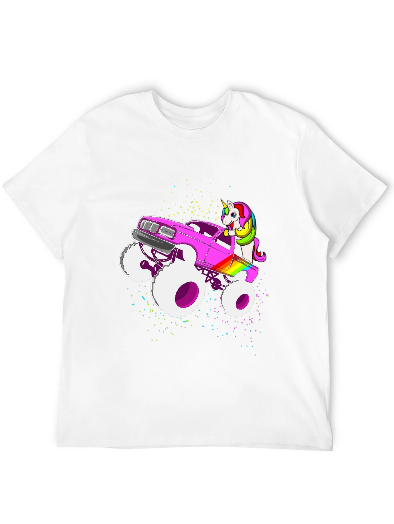Black Unicorn Monster Truck Graphic T-Shirt view 12