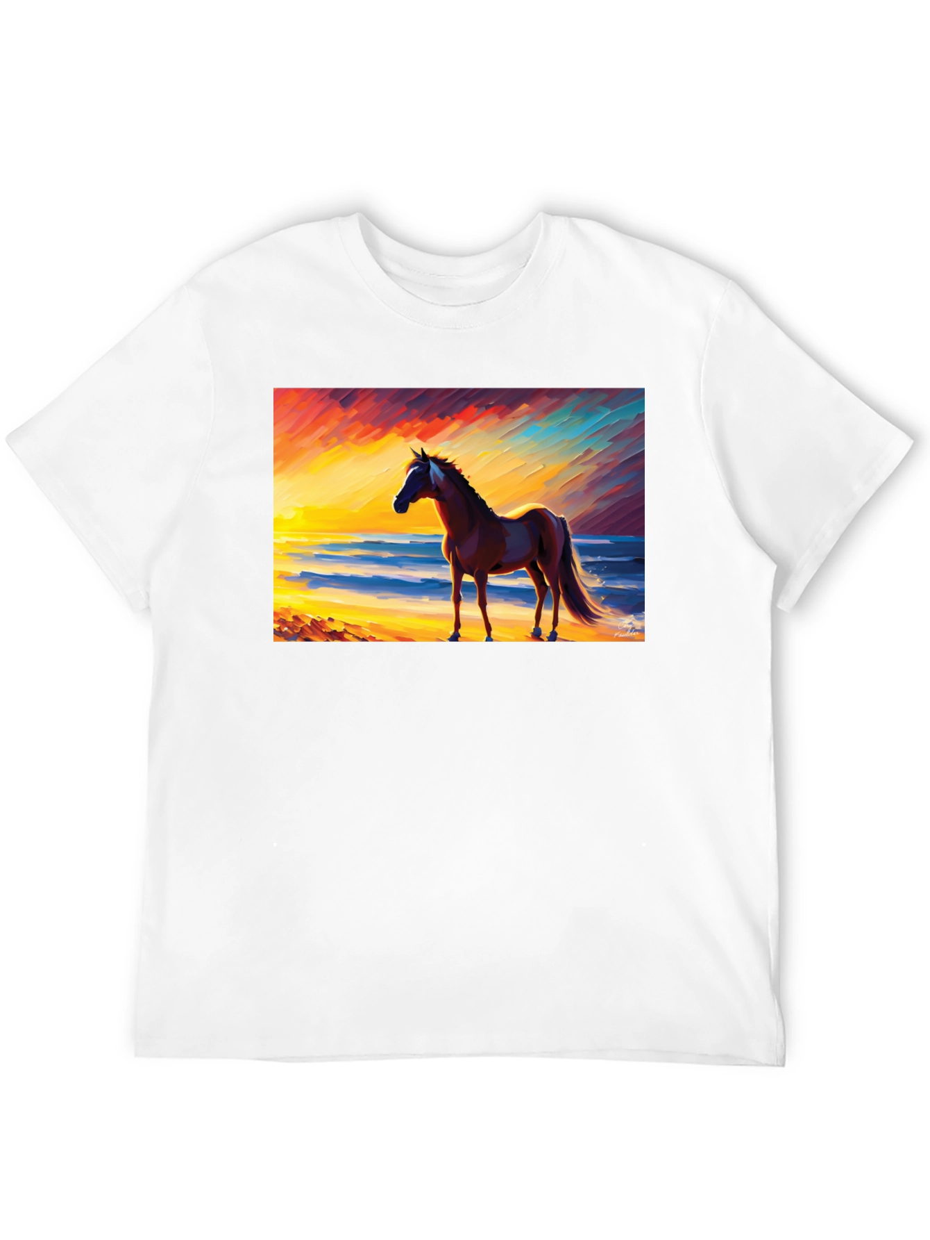 Black Horse Beach Sunset Graphic Tee view 12