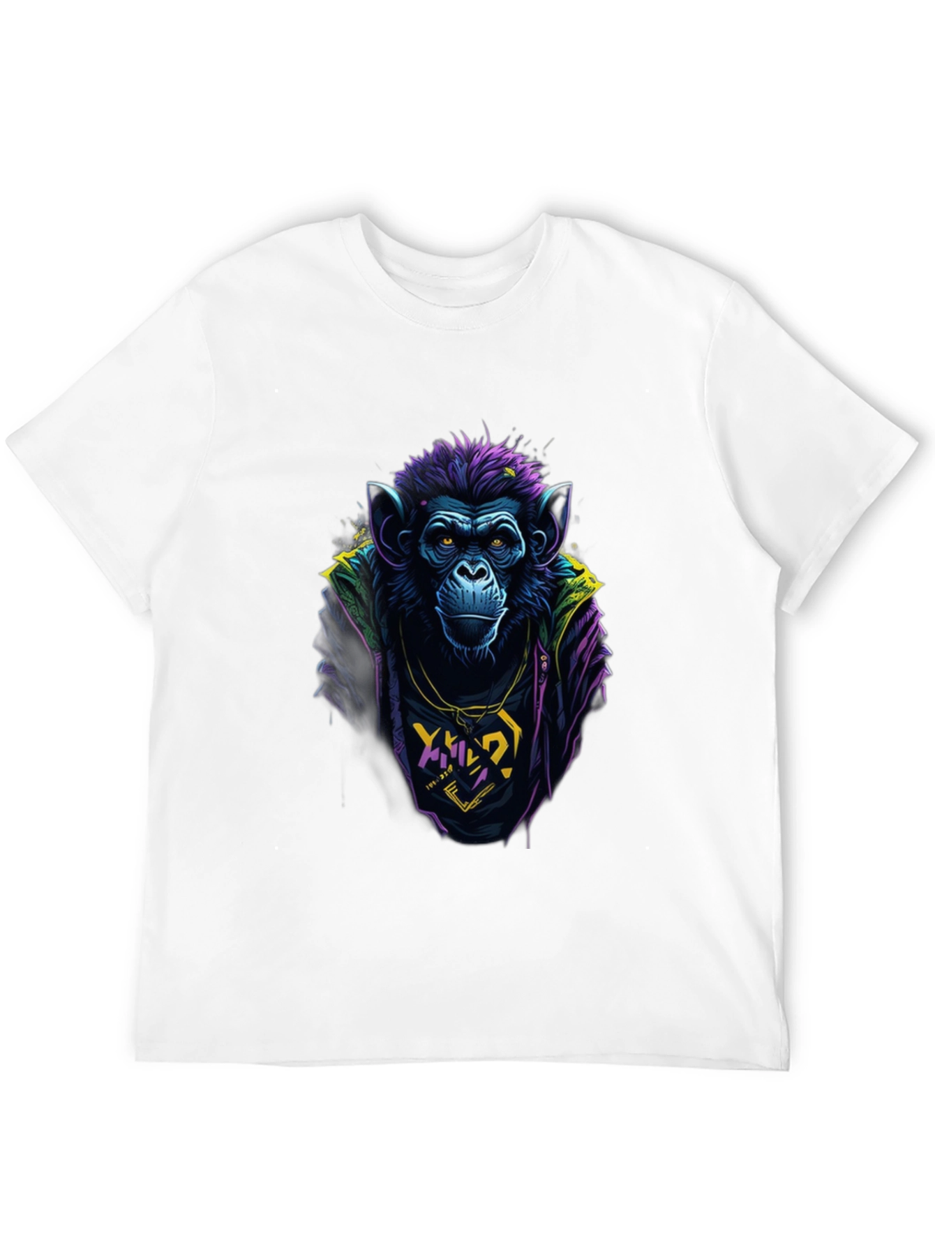 Black Cool Monkey Graphic Tee - Men's Black T-Shirt view 12
