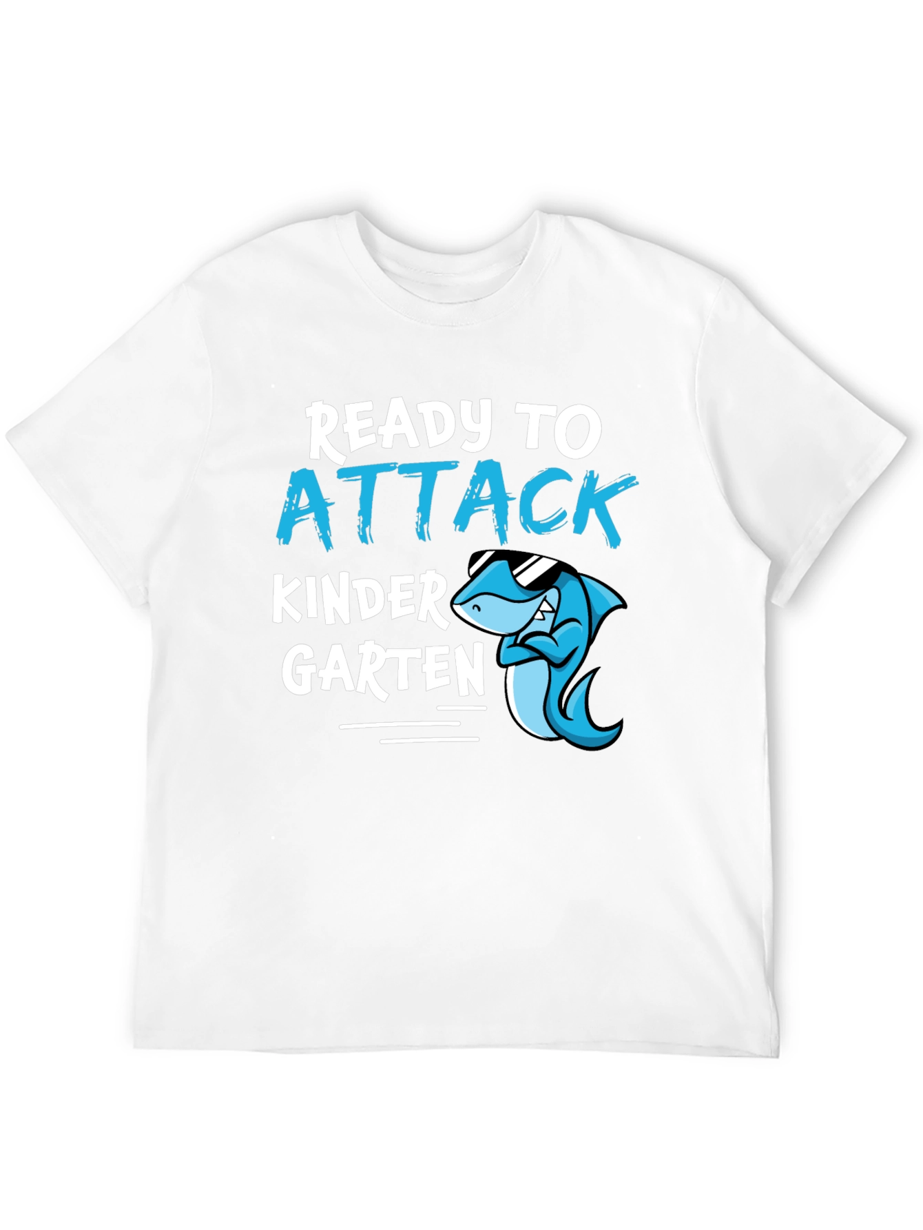 Black Ready to Attack Kindergarten Shark T-Shirt view 12