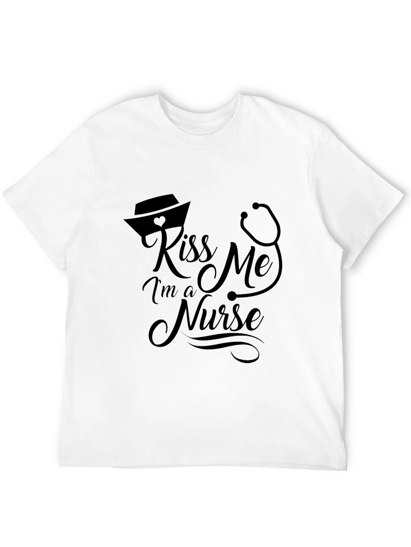 Black Kiss Me I'm A Nurse Black T-Shirt view 12