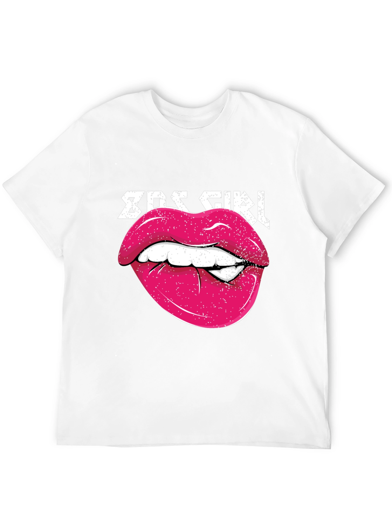 Black 80s Girl Lips Graphic Tee - Retro Style Shirt view 12