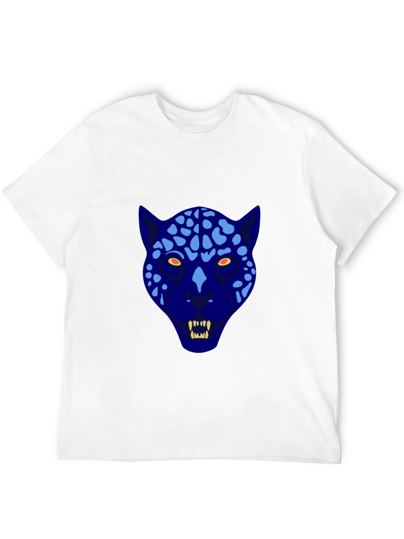 Black Blue Leopard Graphic Tee - Cool Animal Print T-Shirt view 12