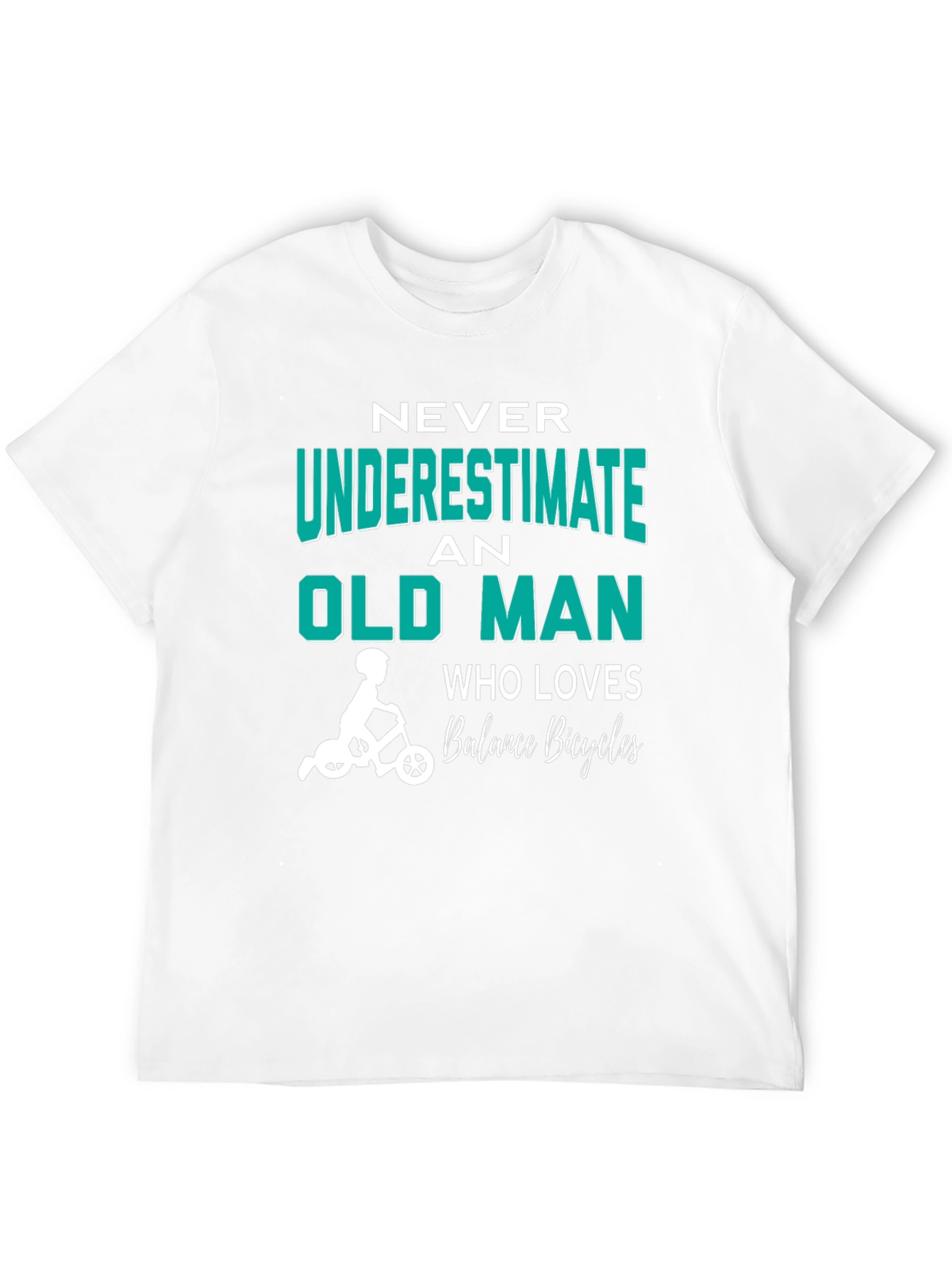 Black Never Underestimate Old Man Balance Bicycles T-Shirt view 12