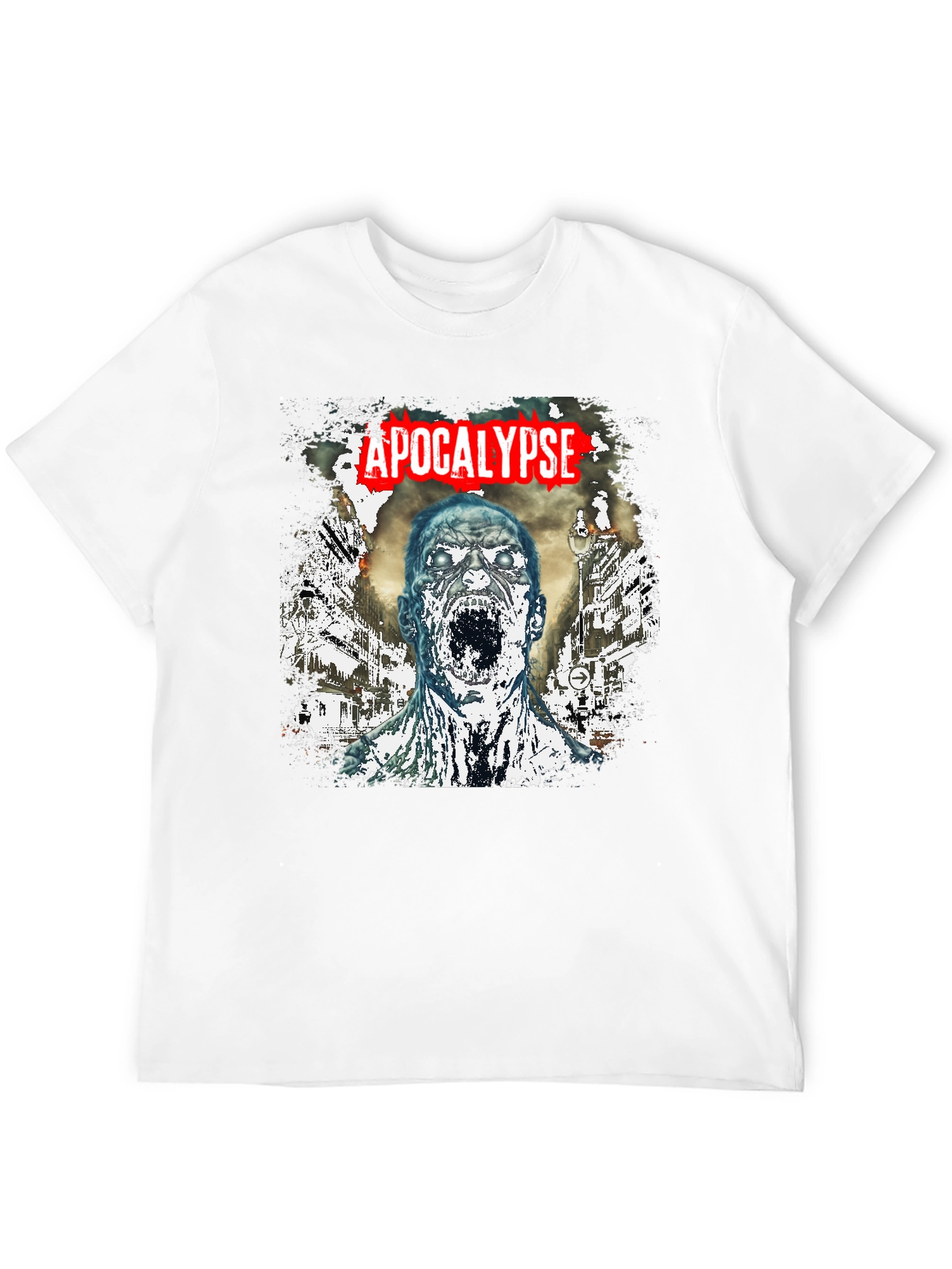 Black Apocalypse Zombie Graphic T-Shirt - Black Cotton Tee view 12