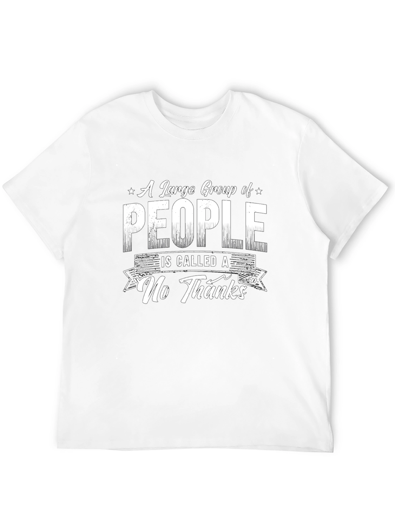 Black Funny Sarcastic Graphic Tee - No Thanks view 12