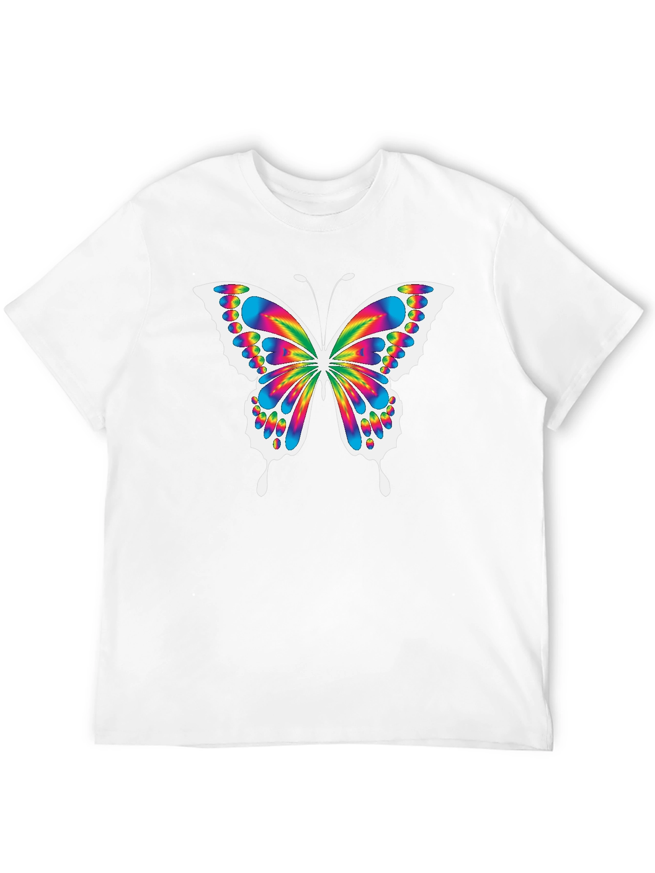 Black Rainbow Butterfly Graphic Black T-Shirt view 12