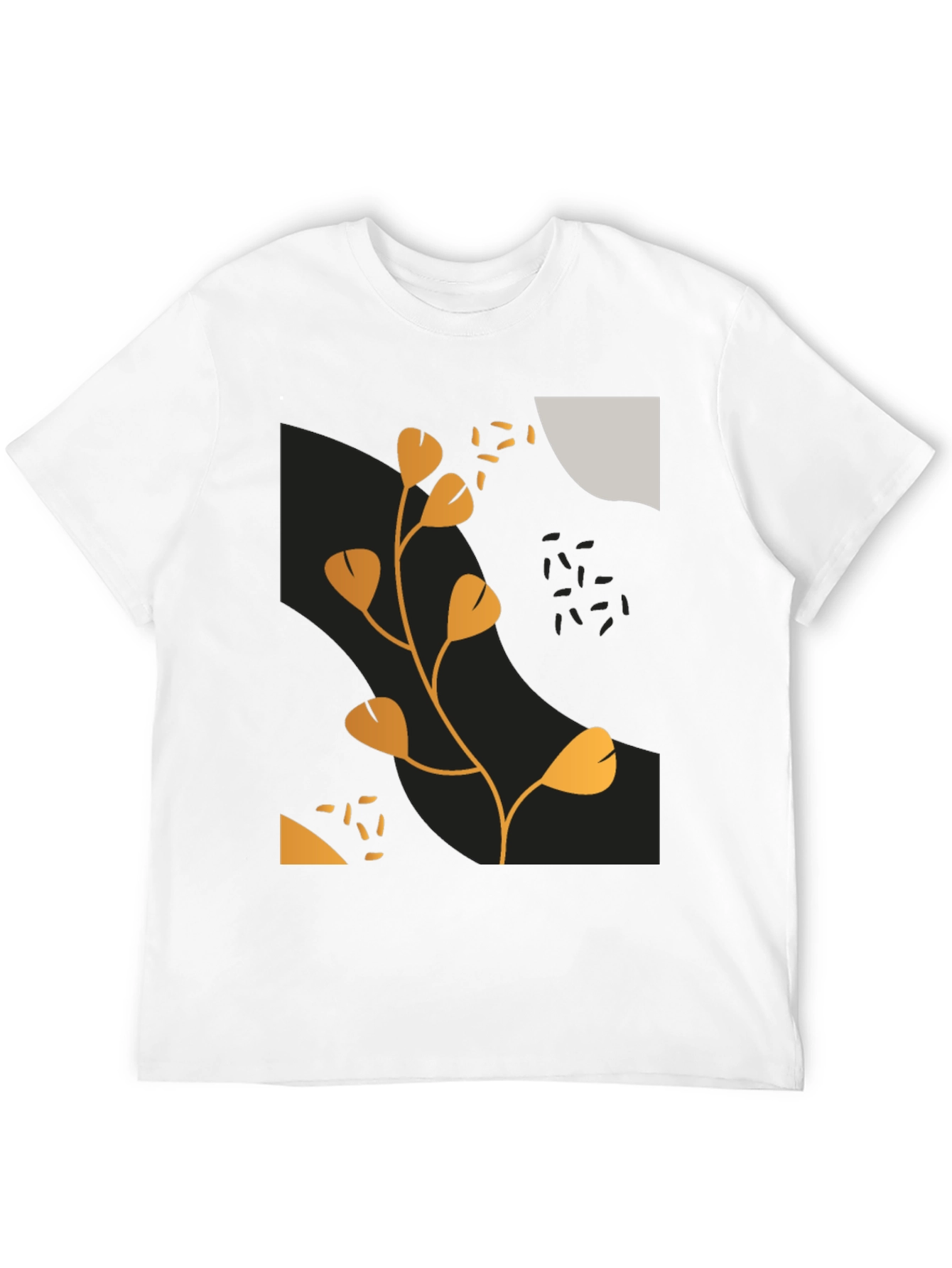 Black Modern Abstract Graphic Print Black T-Shirt view 12
