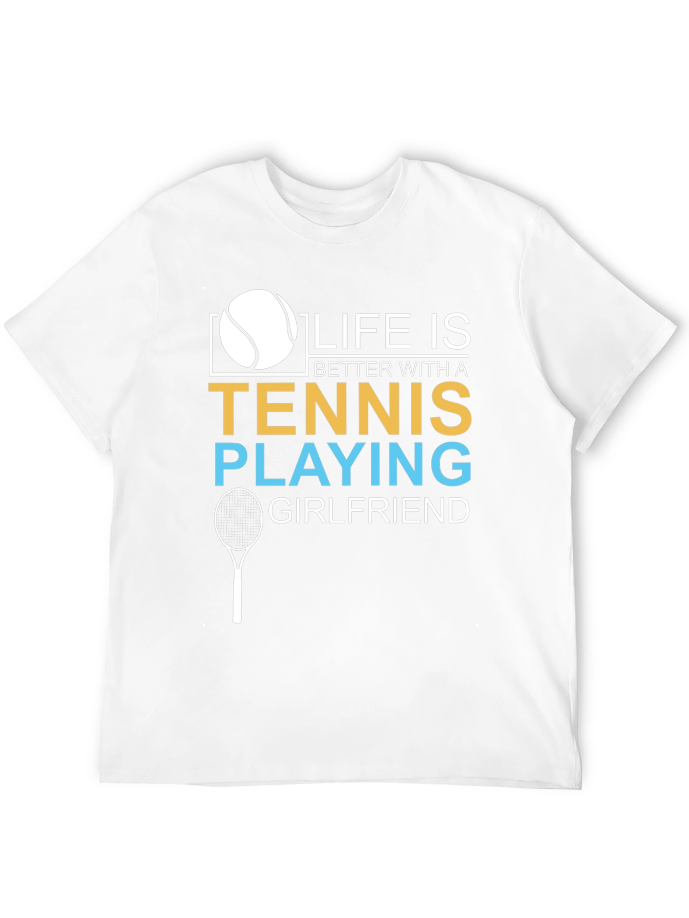 Black Tennis Playing Girlfriend T-Shirt view 12