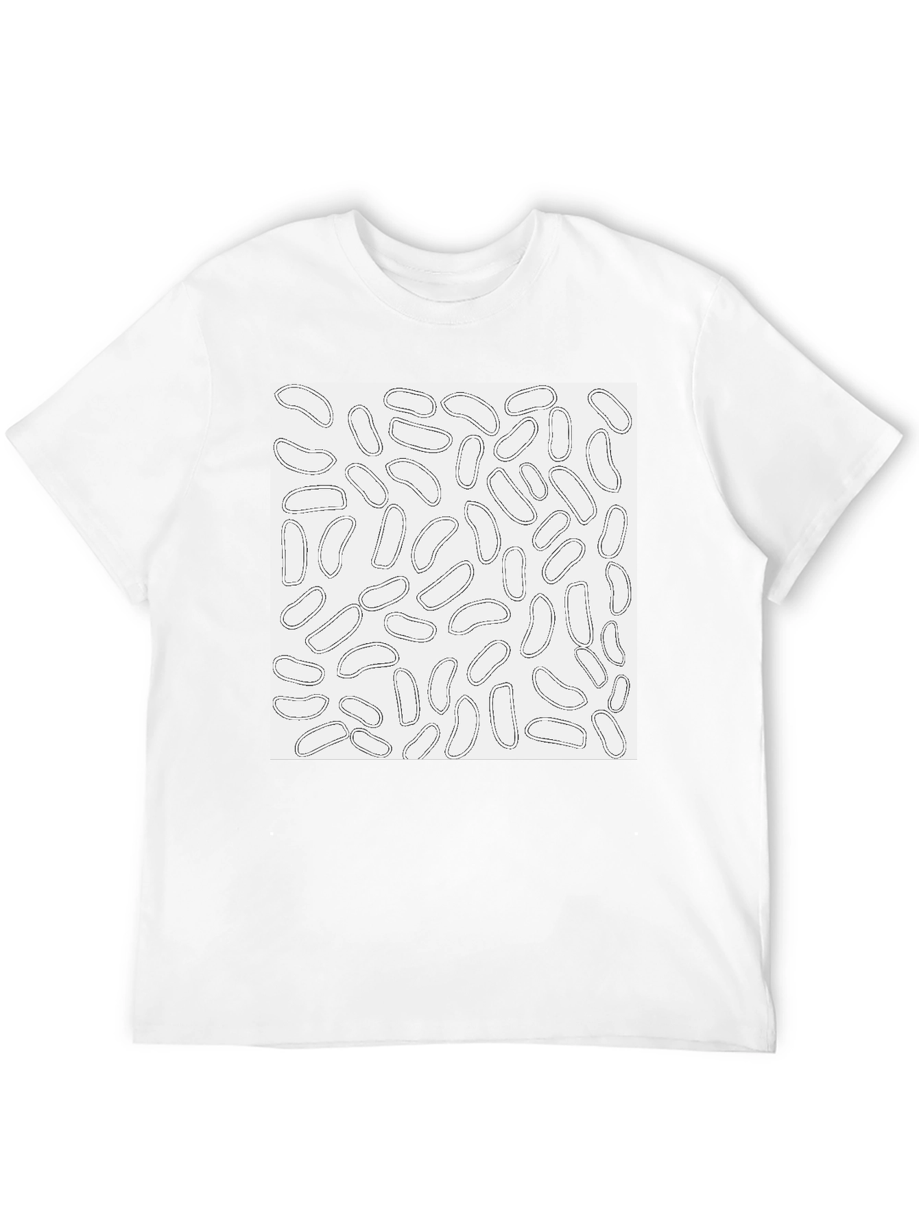 Black Bean Pattern Black Cotton T-Shirt view 12