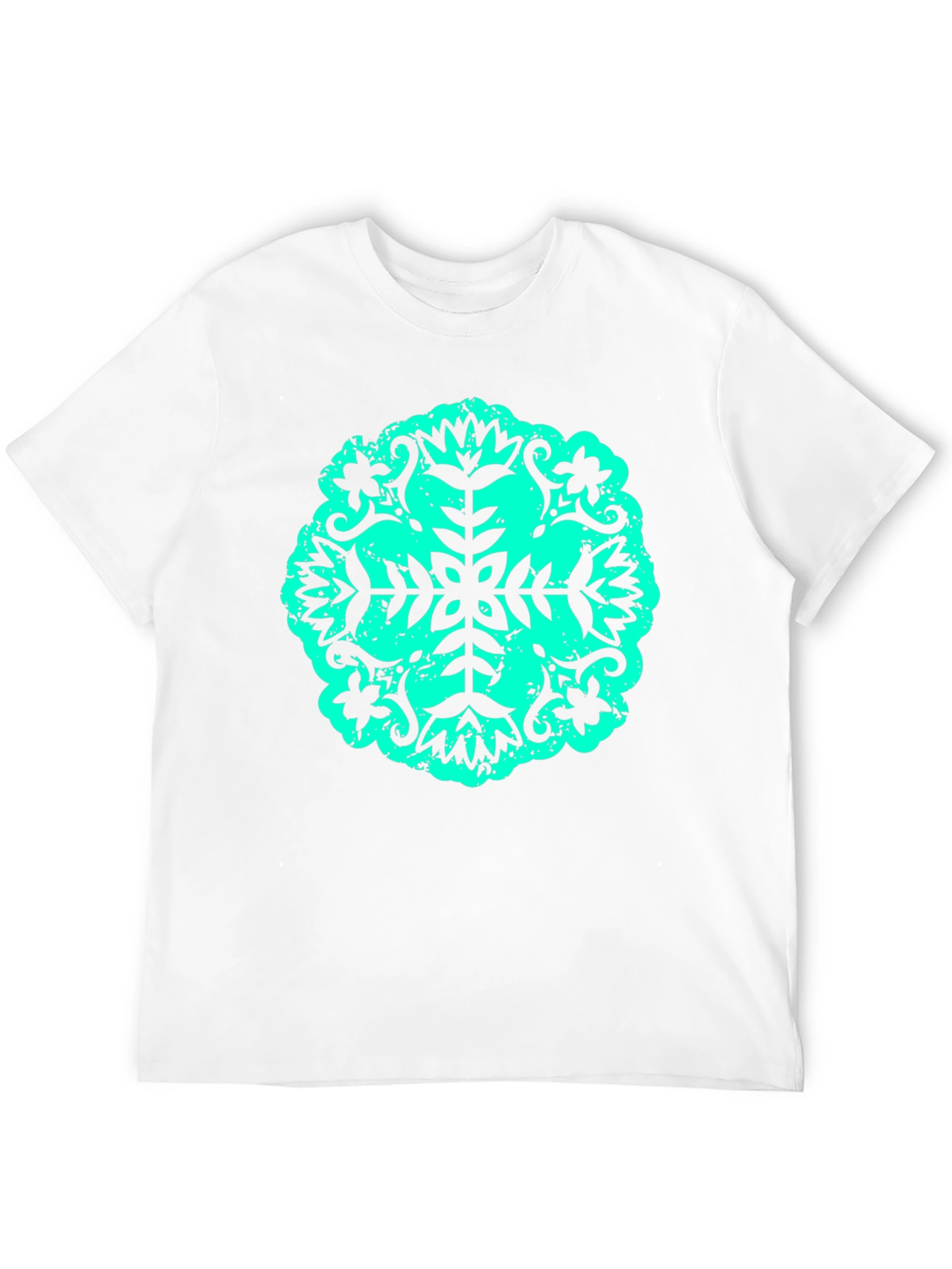 Black Abstract Teal Print Black Tee view 12