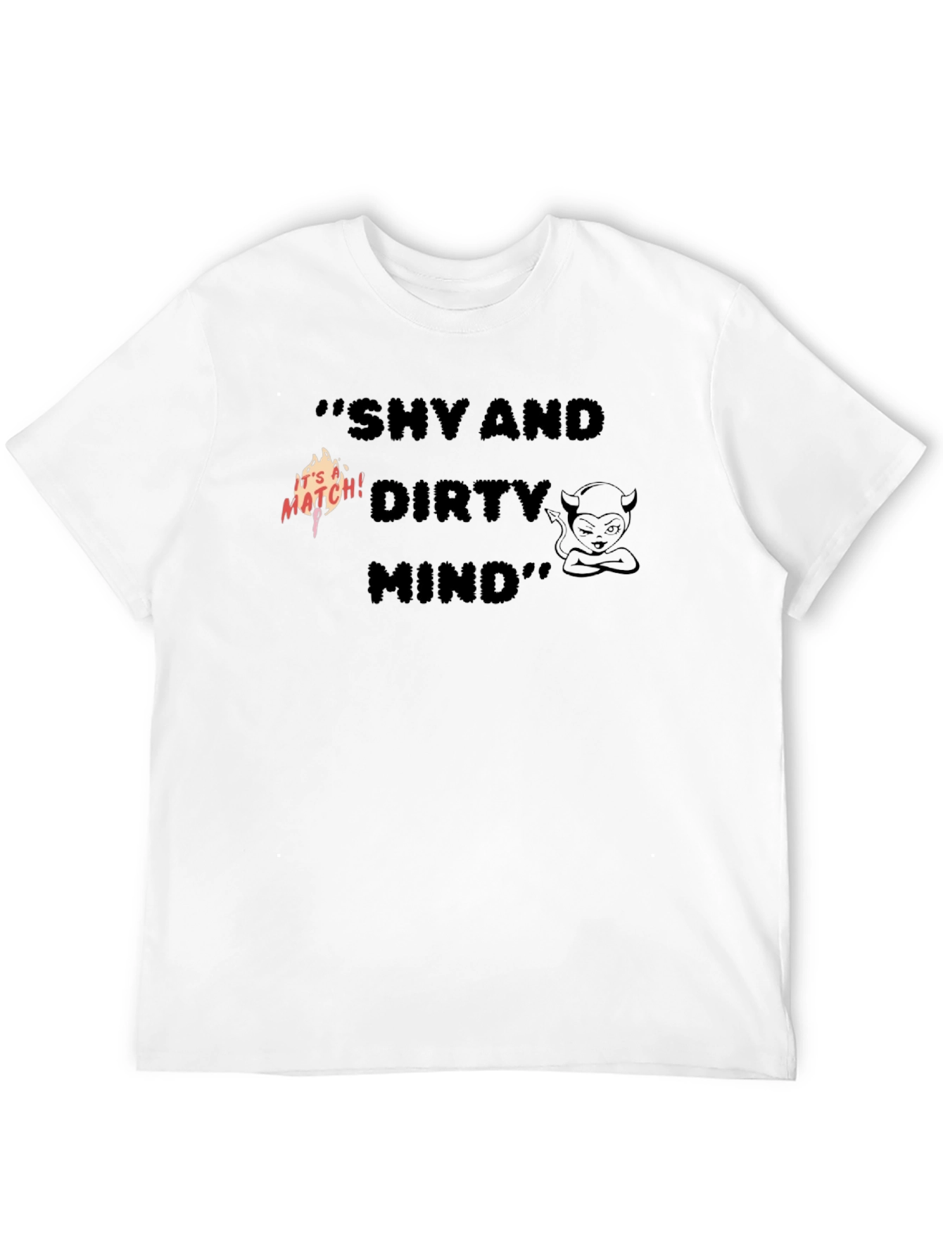 Black Shy & Dirty Mind Graphic Tee - Black Cotton T-Shirt view 12