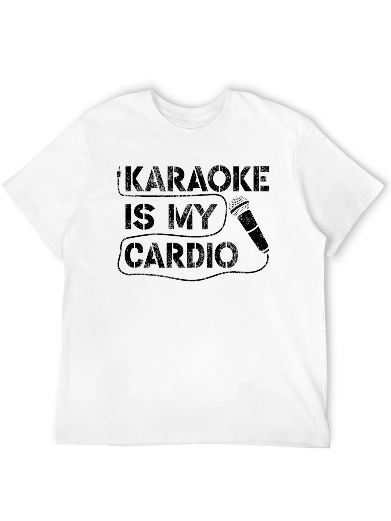 Black Karaoke is My Cardio Graphic Tee - Funny Workout Shirt view 12