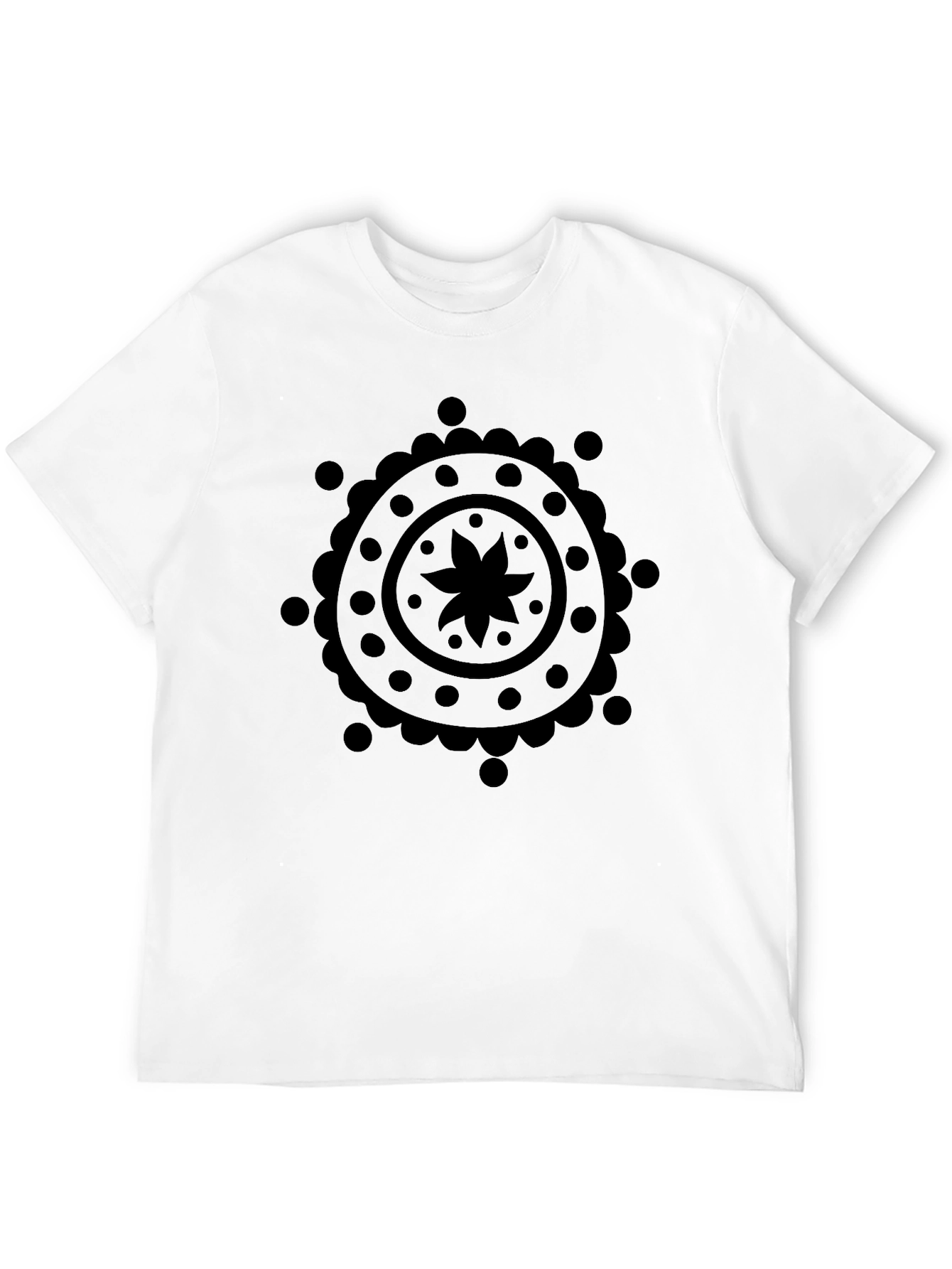 Black Mandala Graphic Print Men's T-Shirt - 12