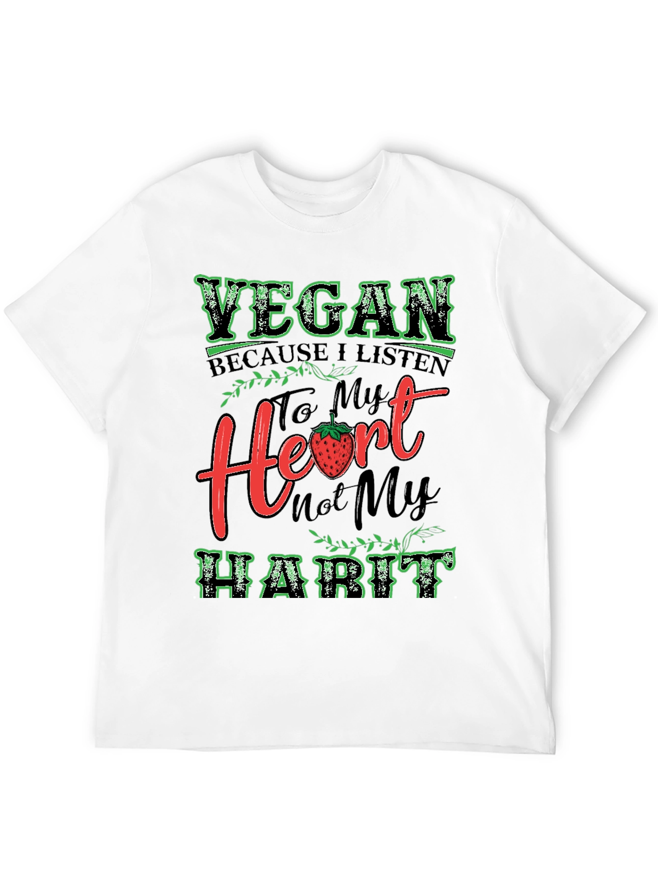 Black Vegan Heart Habit T-Shirt view 12