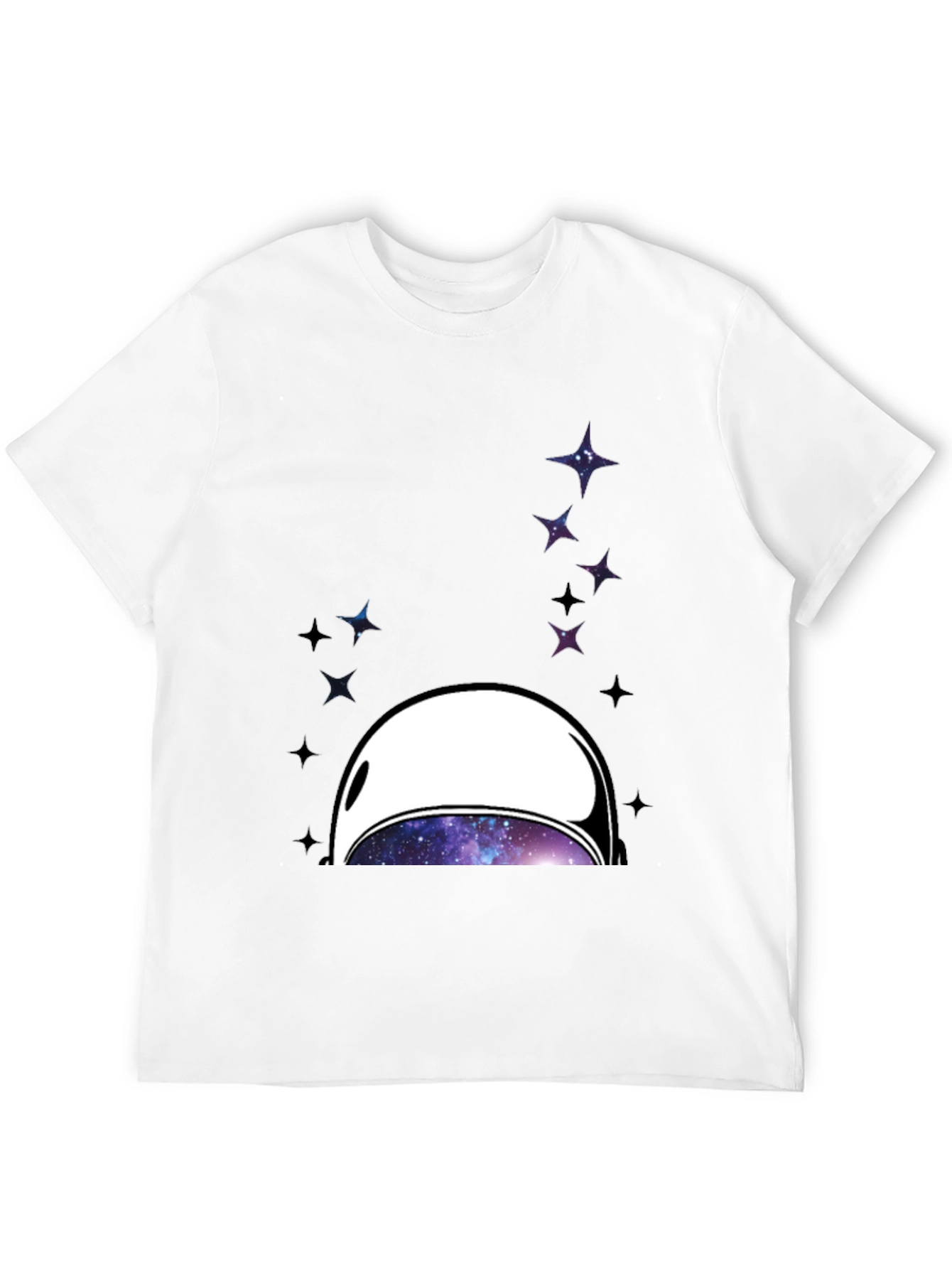 Black Astronaut Helmet Graphic T-Shirt - Space Galaxy Design view 12