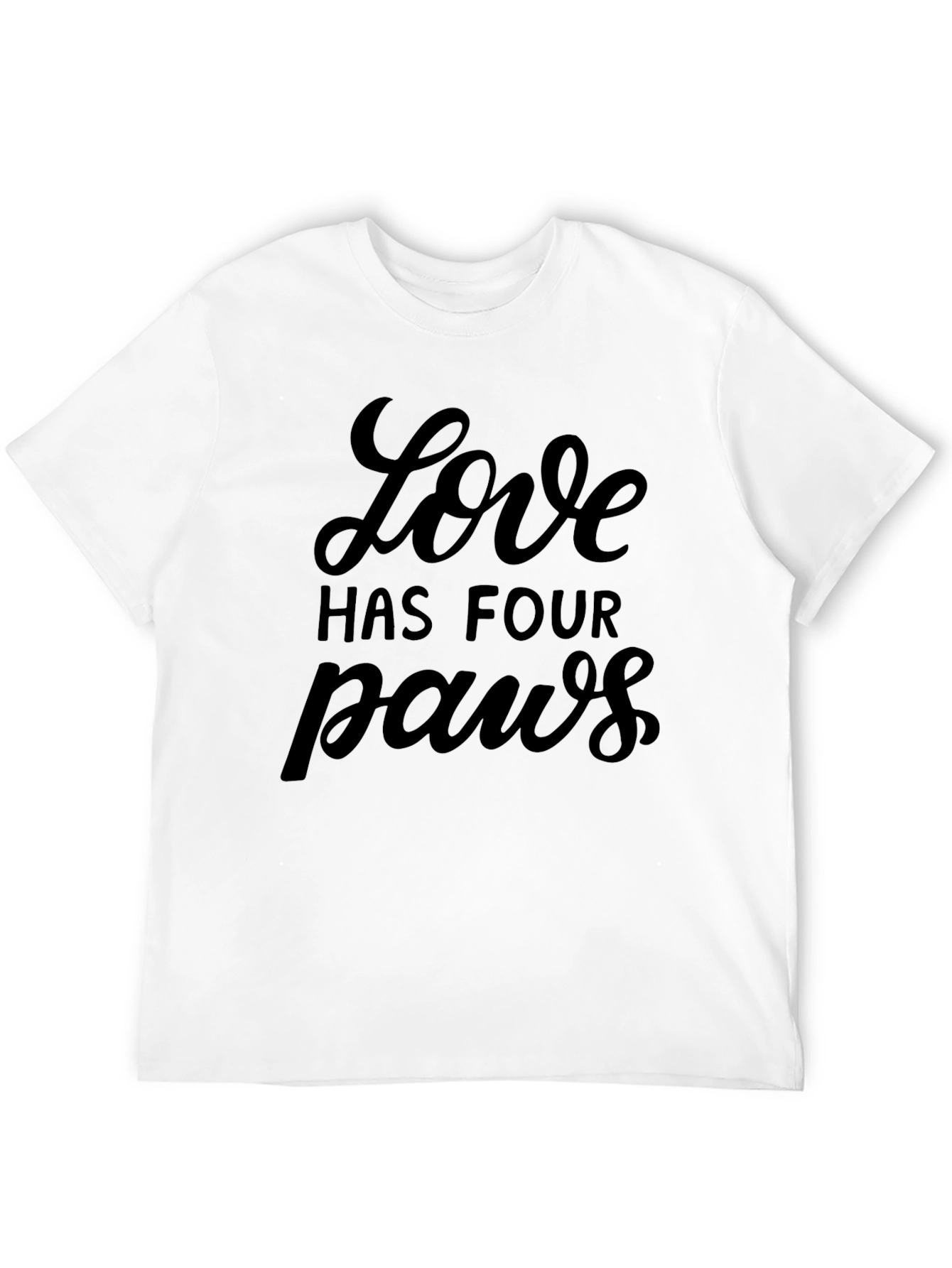 Black Love Has Four Paws Black Crew Neck T-Shirt view 12