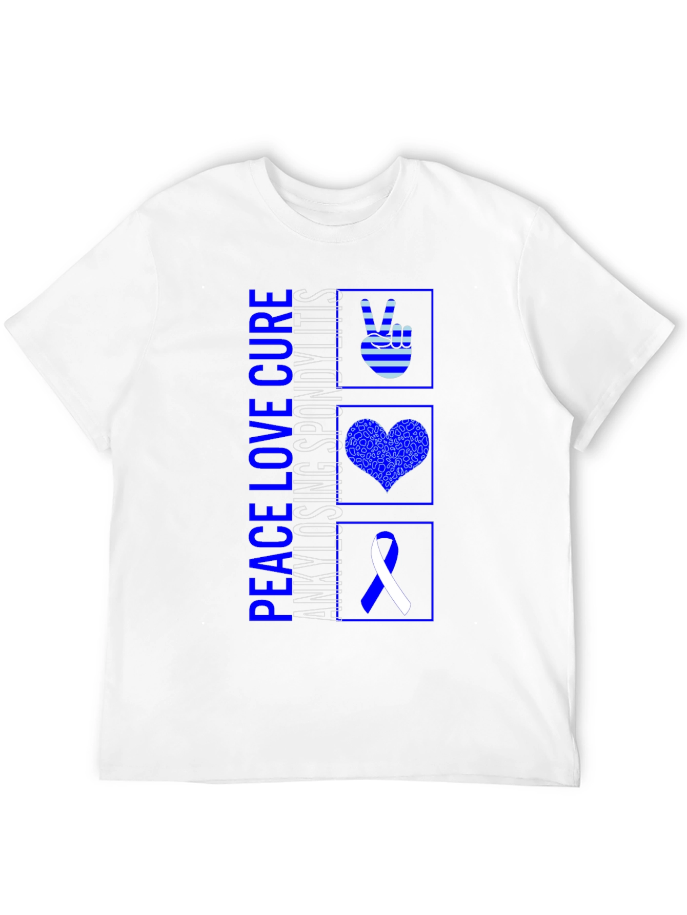 Black Peace Love Cure Awareness Tee view 12