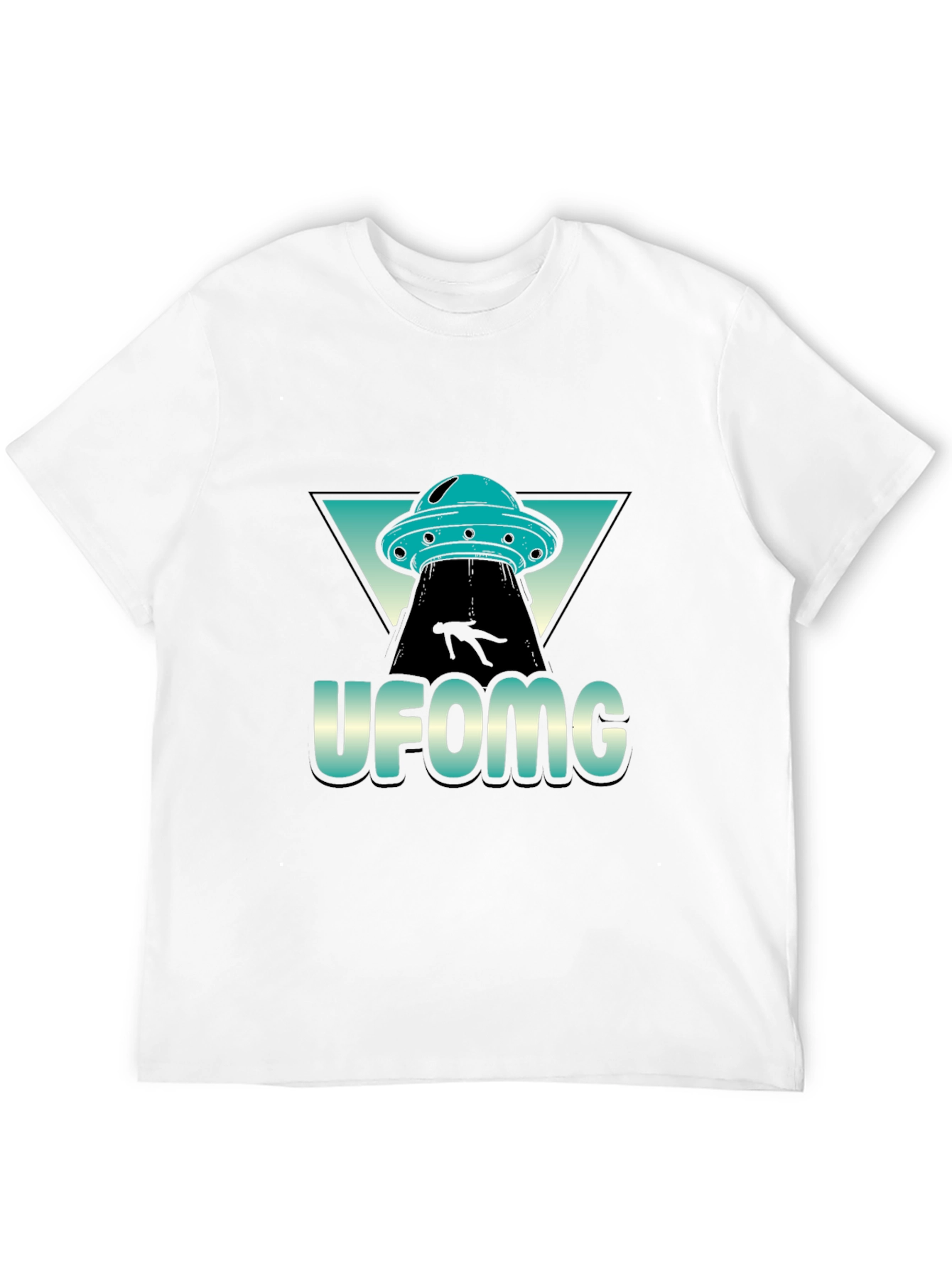 Black UFO Abduction Graphic T-Shirt - "UFOMG" Design view 12