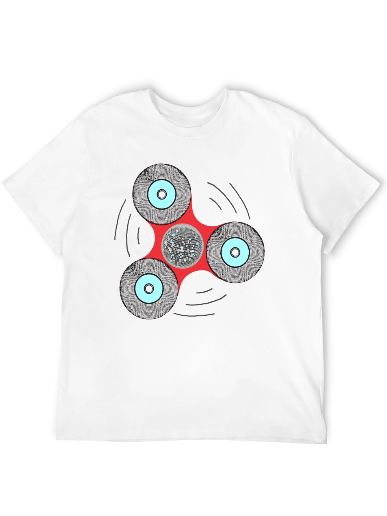 Black Disco Fidget Spinner Graphic Tee view 12