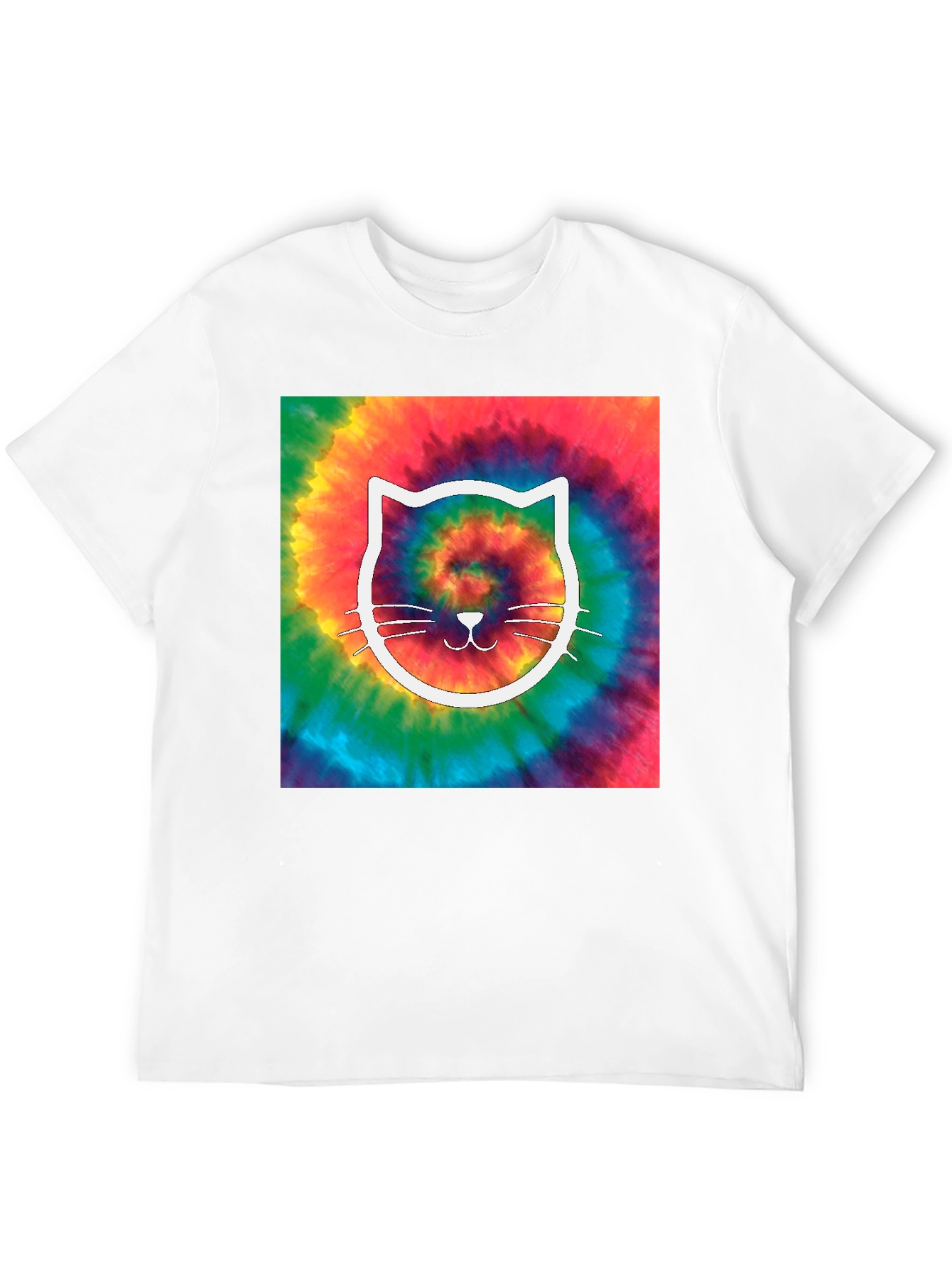 Black Tie-Dye Cat Graphic Tee view 12