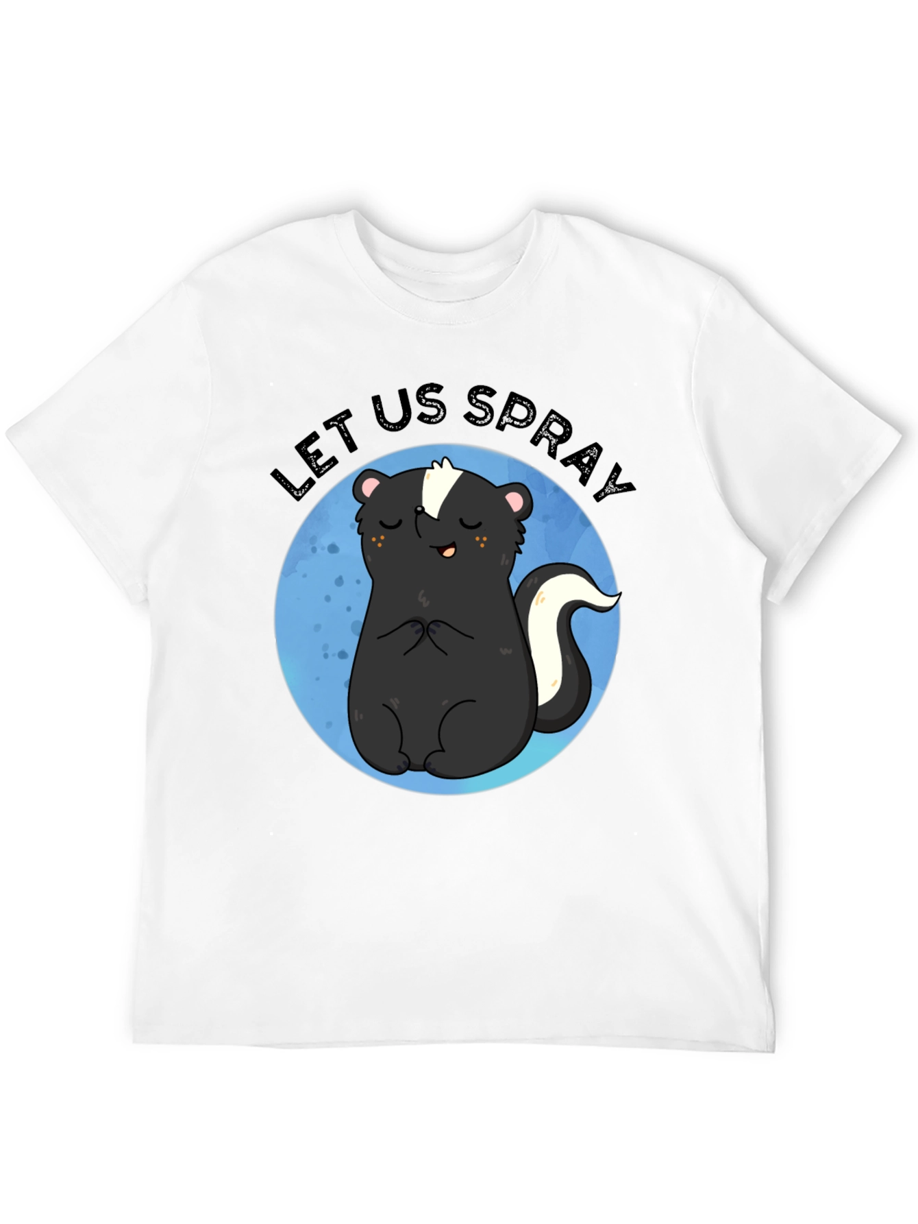 Black Let Us Spray Funny Skunk T-Shirt view 12