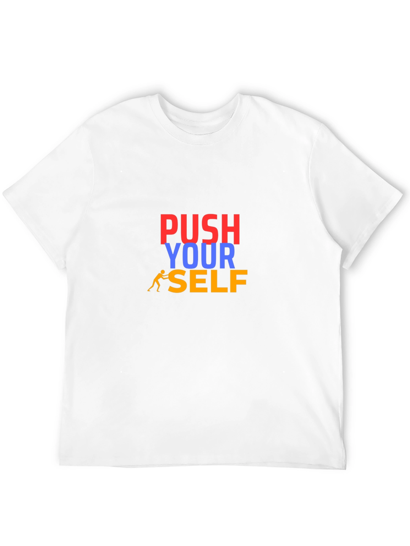 Black Push Yourself T-Shirt - Motivational Design view 12