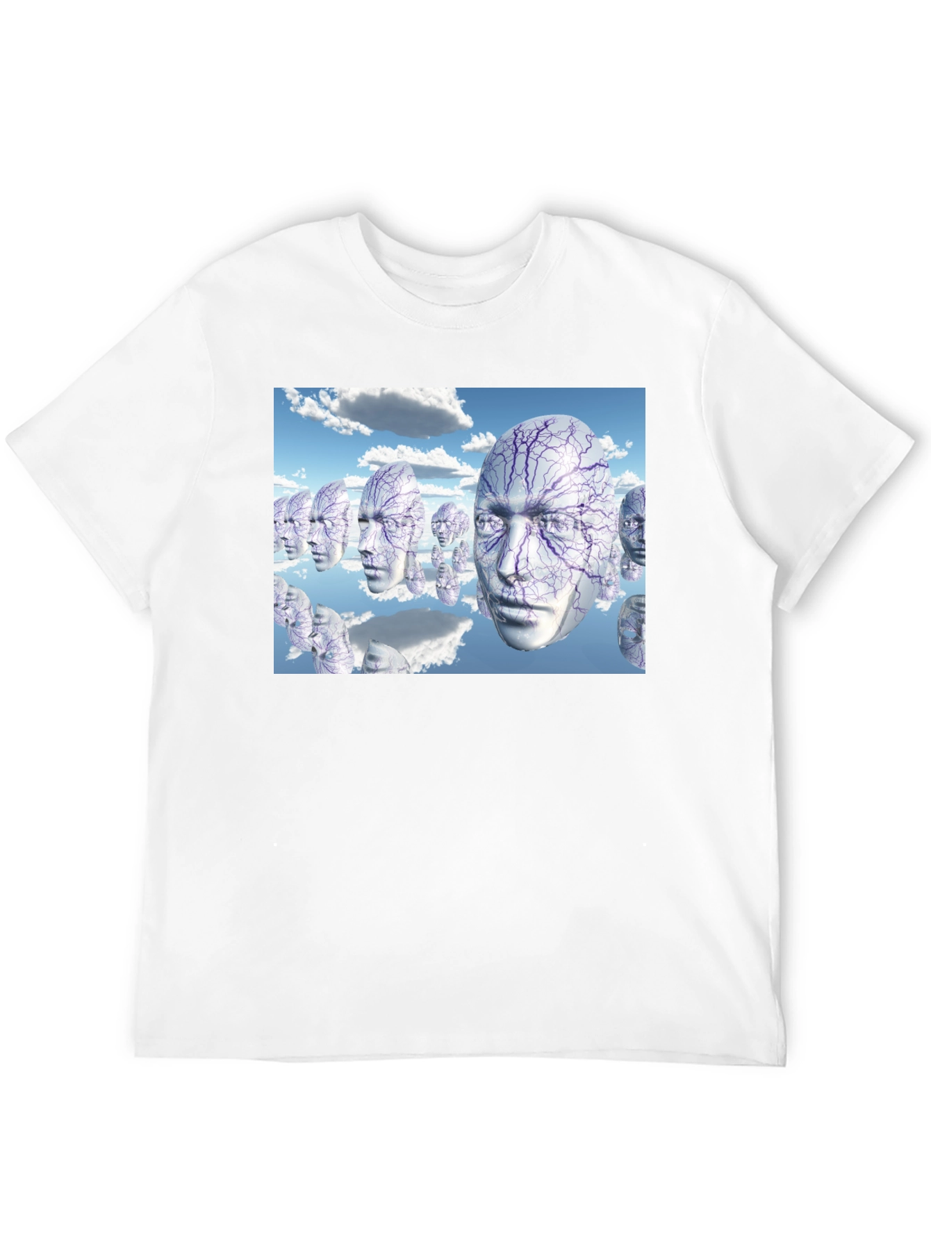Black Surreal Faces T-Shirt - Unique Graphic Tee view 12