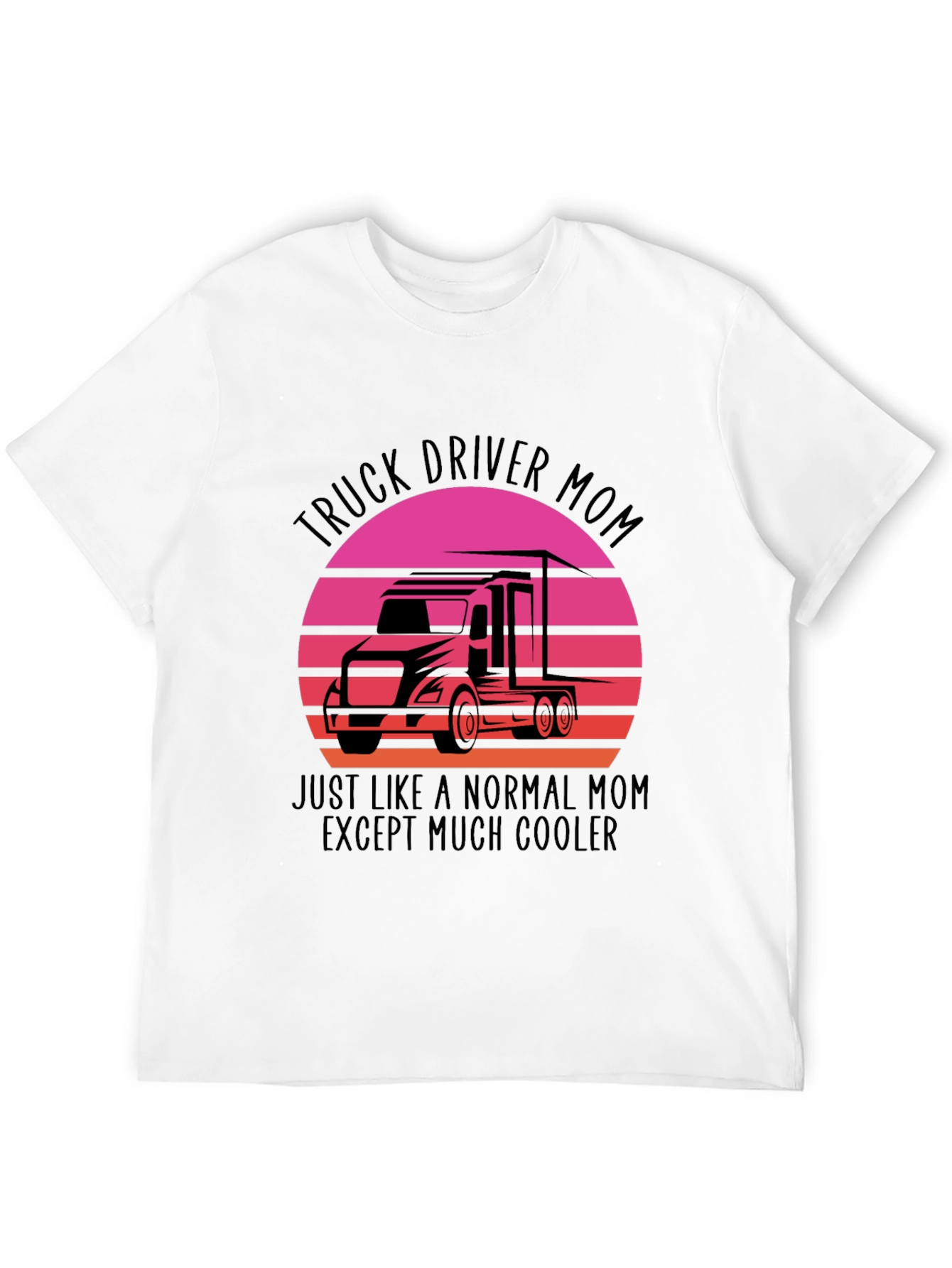 Black Truck Driver Mom Graphic Tee - Cool Mom Shirt view 12