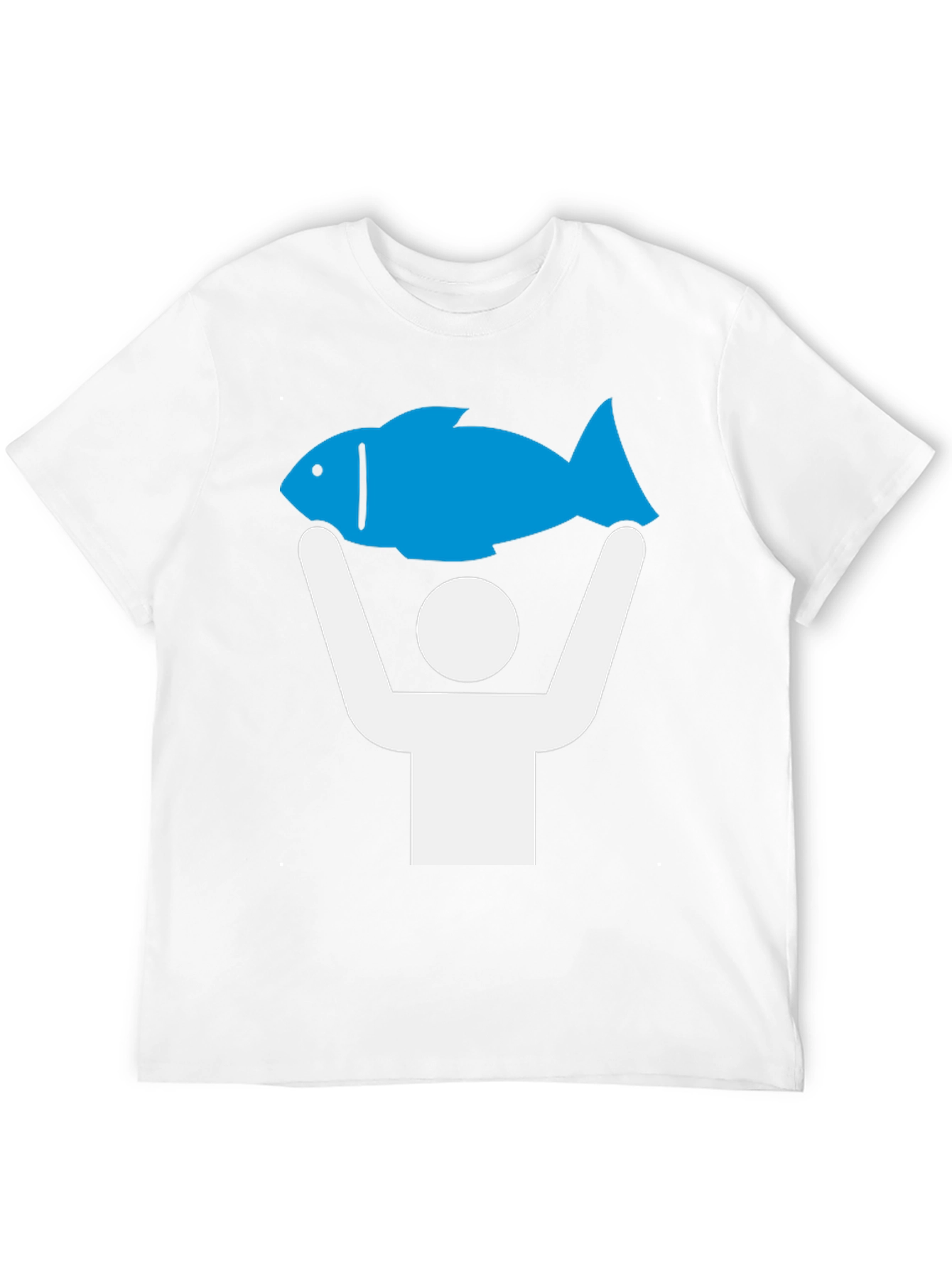 Black Funny Fish Catch T-Shirt - Blue Graphic Tee view 12