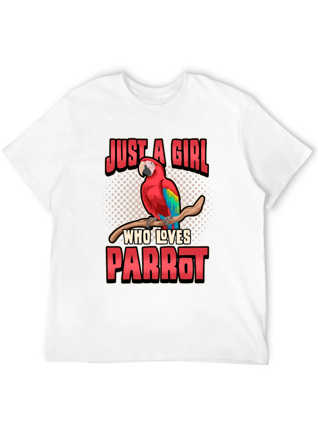 Black Just A Girl Who Loves Parrot T-Shirt view 12