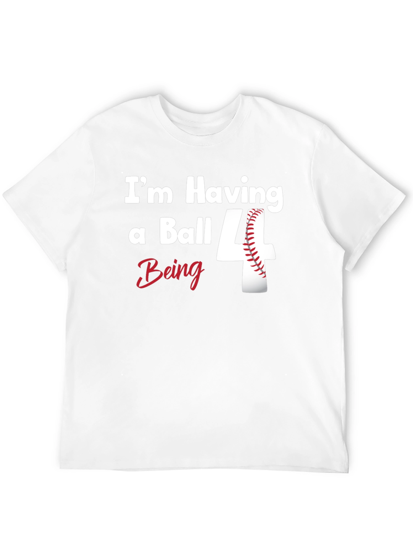 Black Baseball Birthday Shirt - "I'm Having a Ball Being 4" view 12