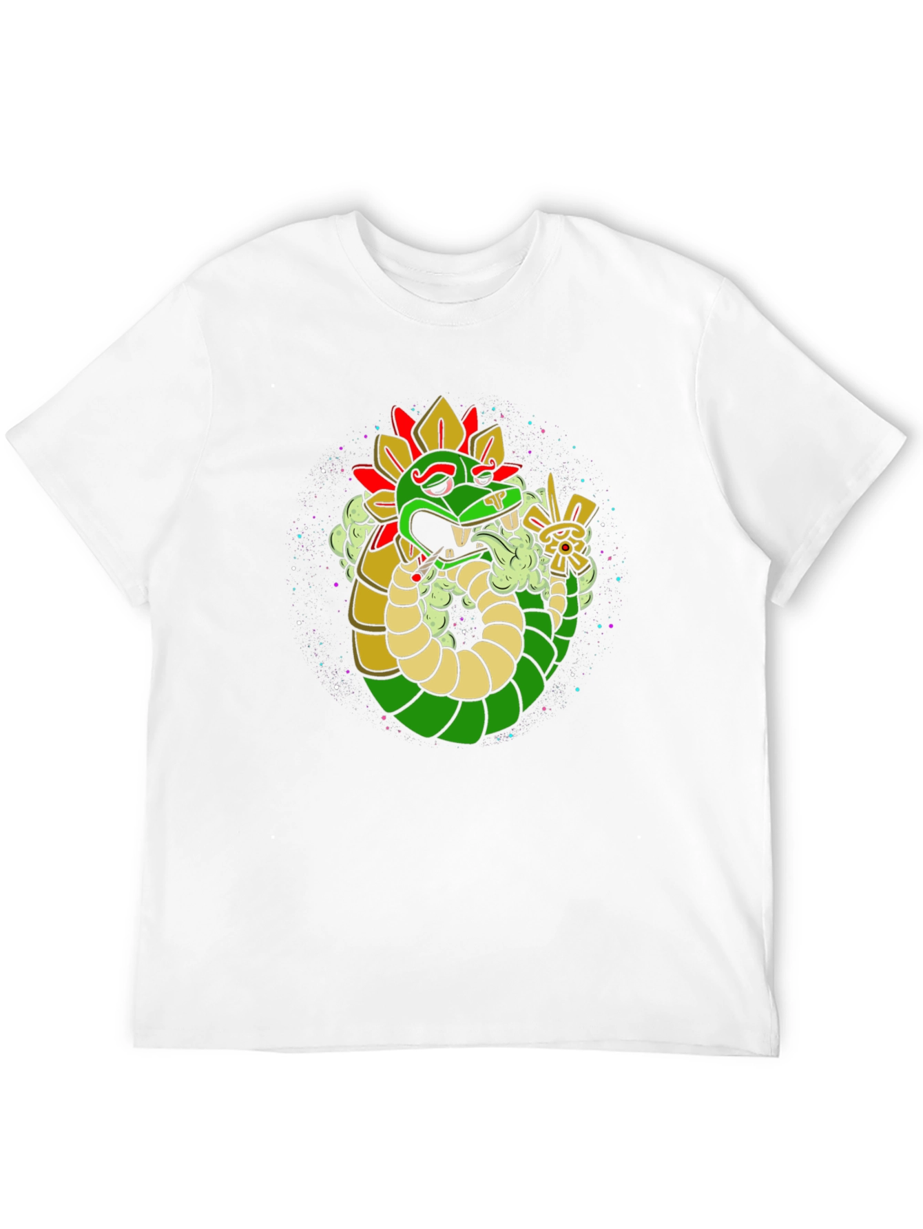 Black Aztec Serpent Tee - Cool Graphic T-Shirt view 12